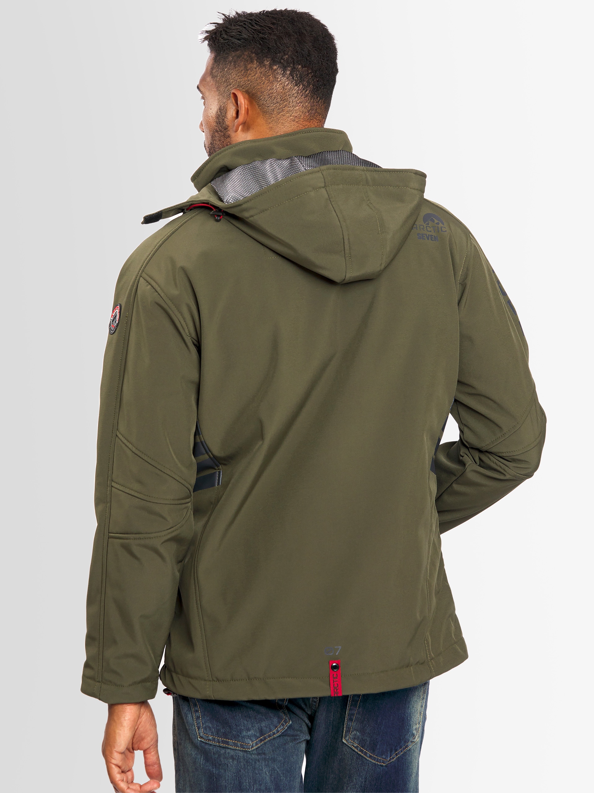 Arctic Seven Softshelljacke »ASPierr«, sportliche Outdoor Funktionsjacke mit abnehmbarer Kapuze