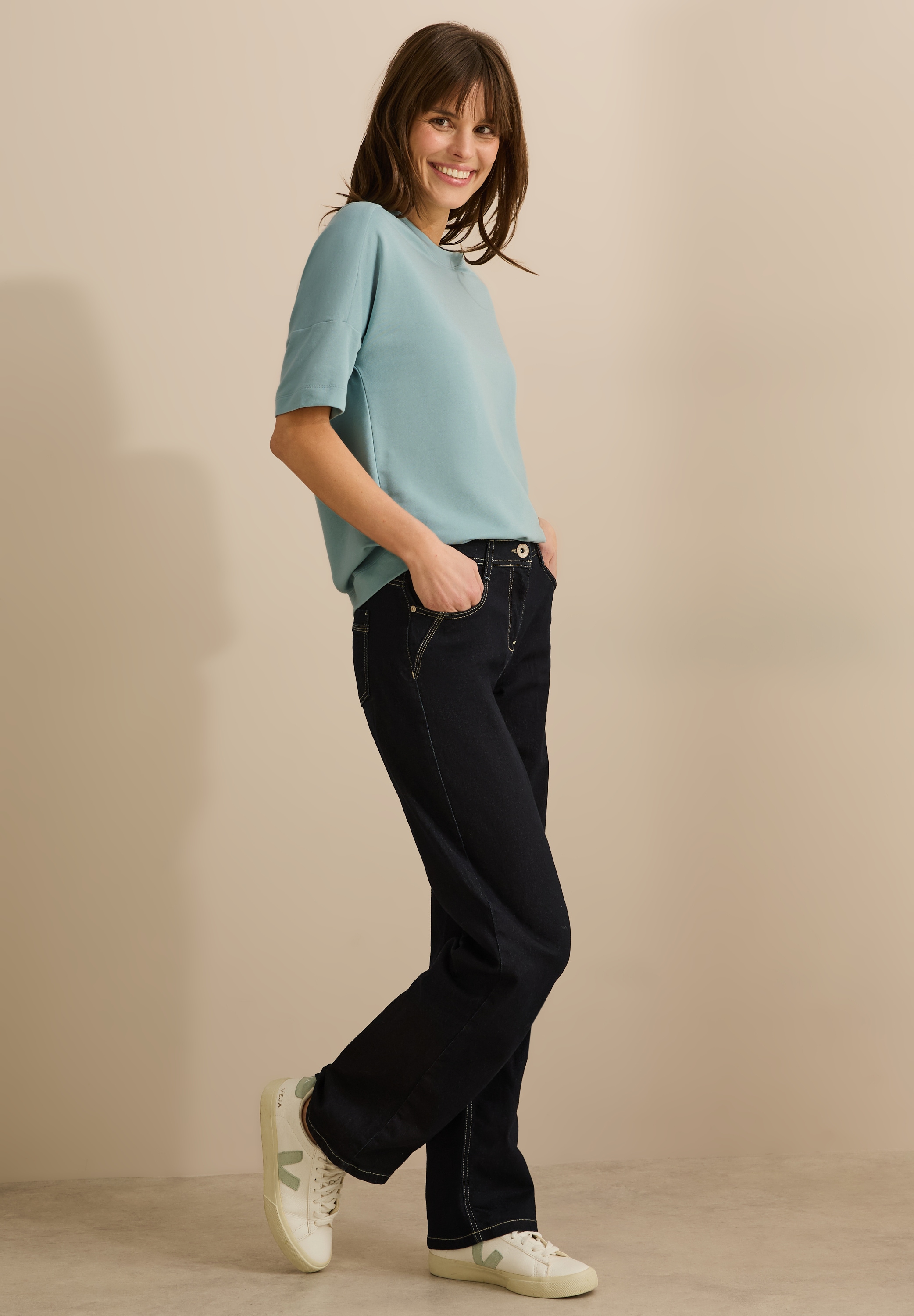 Cecil T-Shirt, aus softem Materialmix