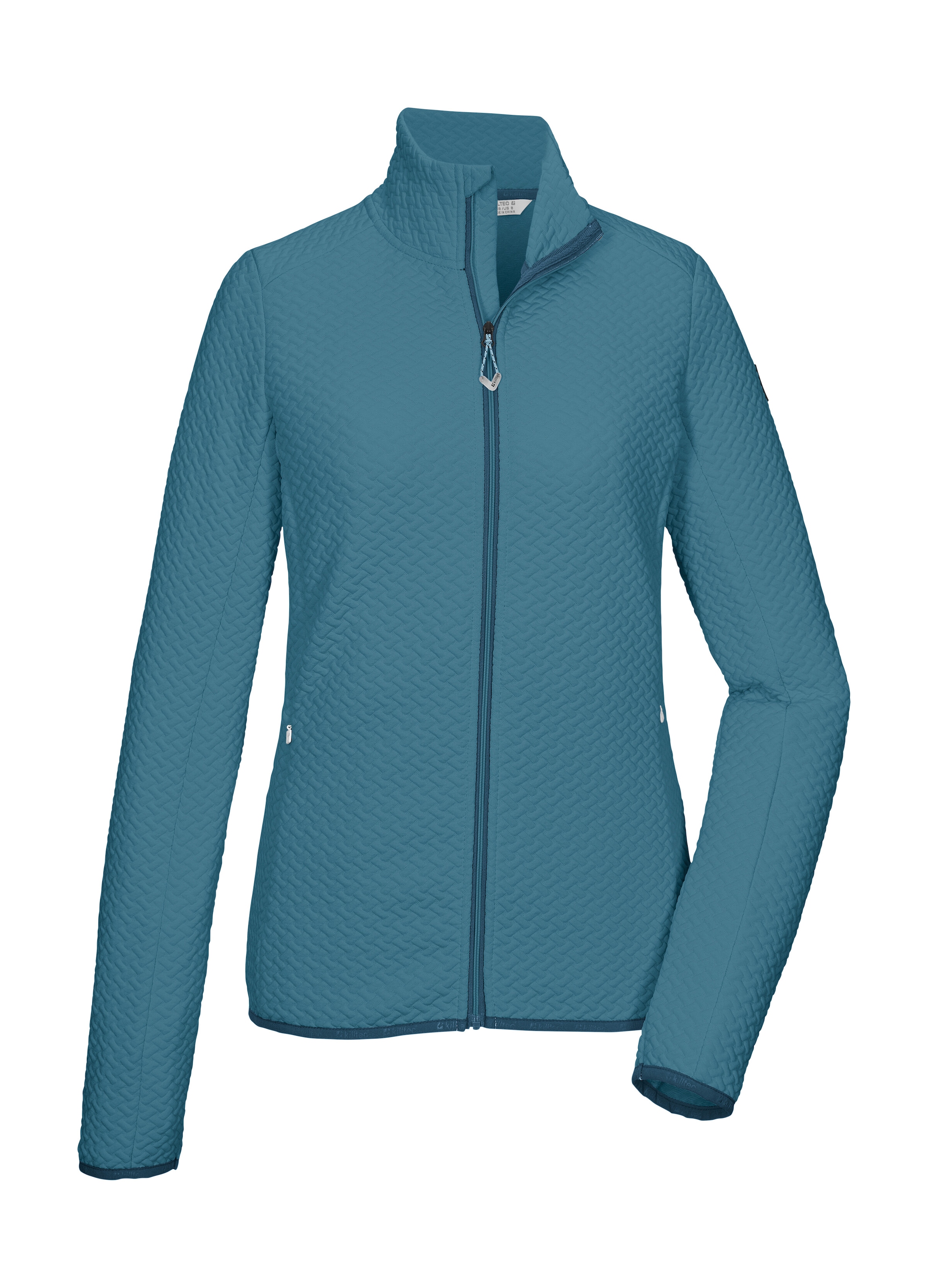 Killtec Strickjacke "KOS 79 WMN FLX JCKT" Powerstretchjacke mit Flechtmuster, 2-Wege-Stretch, Kinnschutz