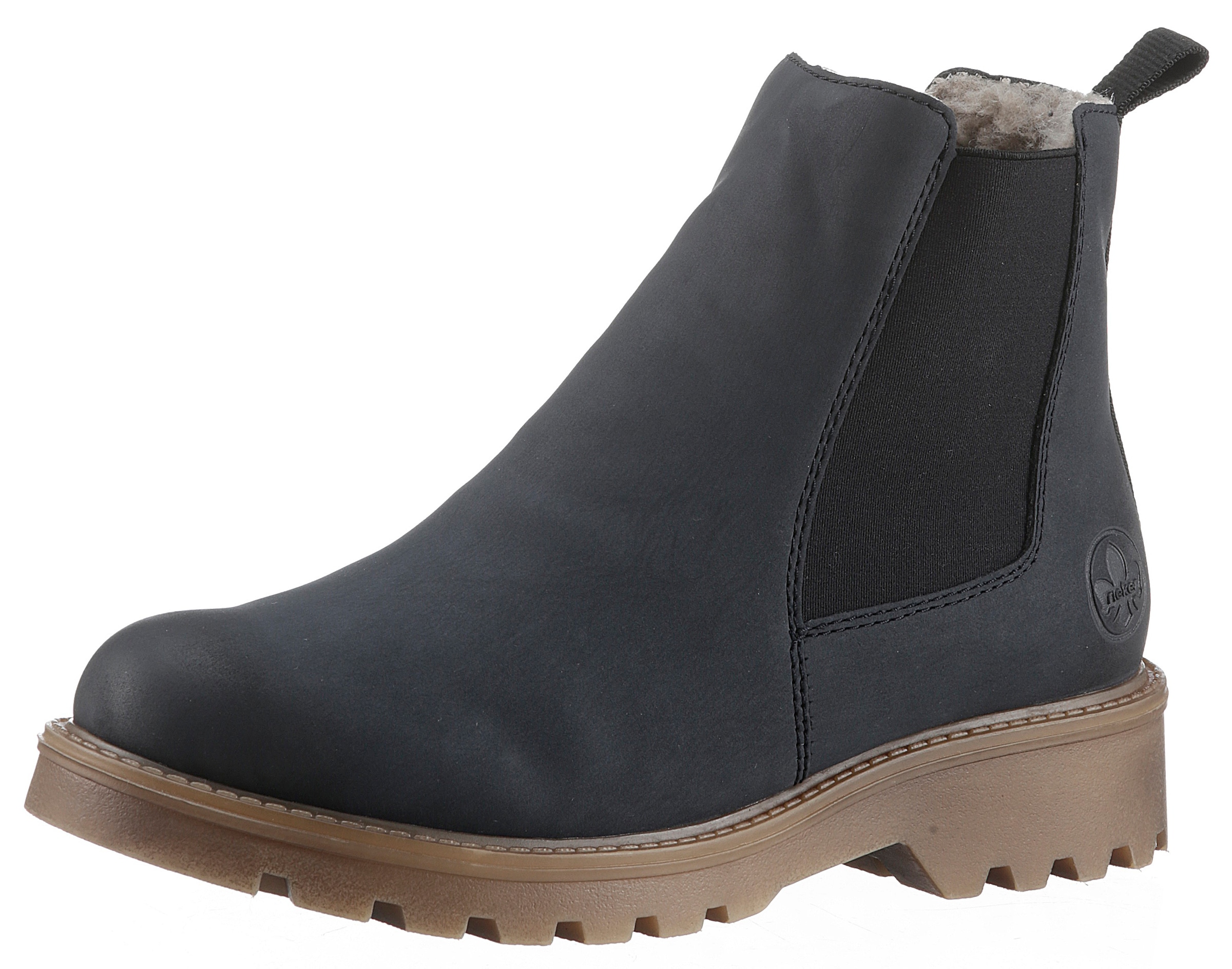 Chelseaboots, Schlupfboots, Stiefelette, Blockabsatz, mit kuscheligem Warmfutter