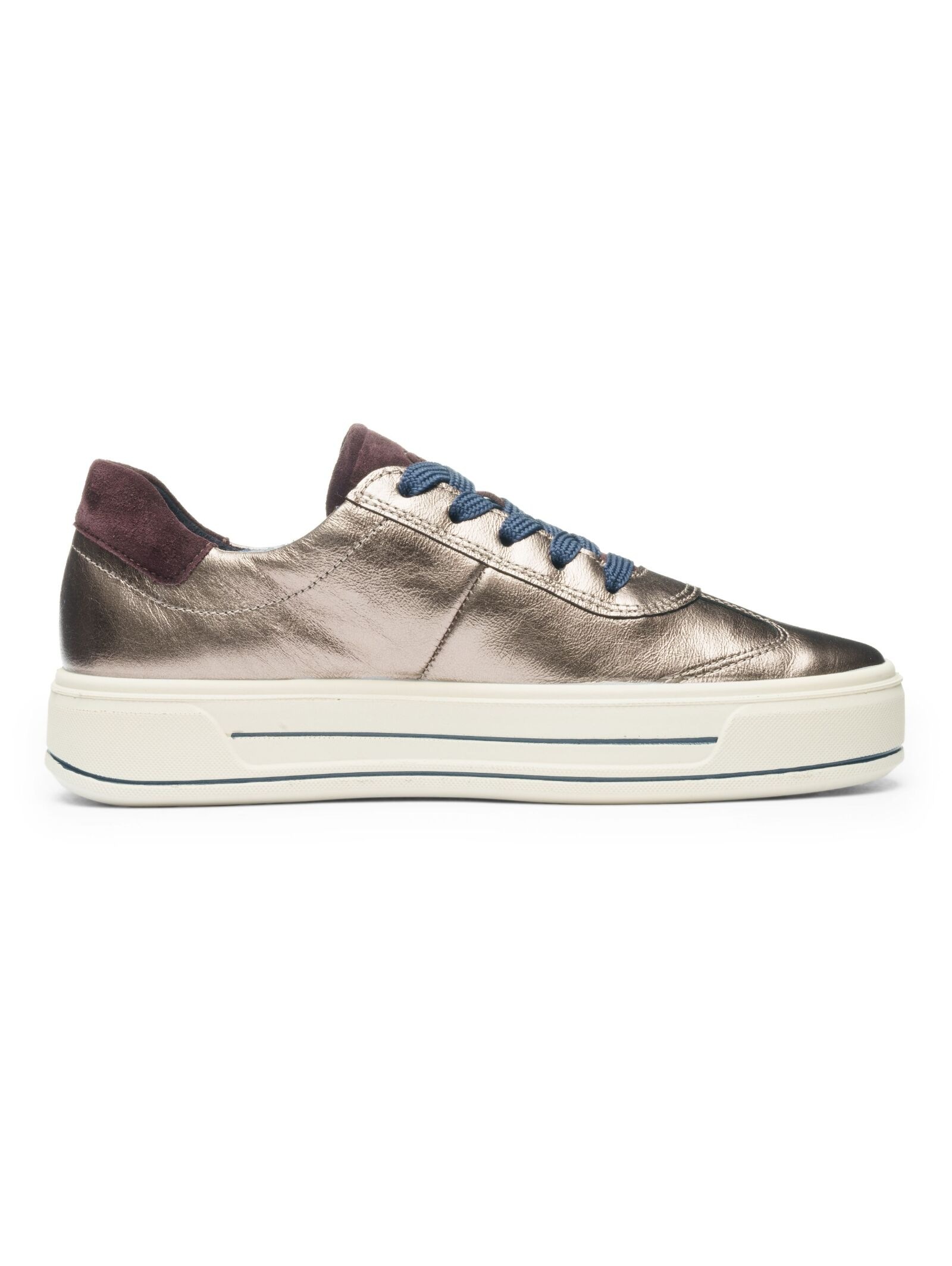 Sneaker ARA "Ara Sneaker Glattleder", Damen, Gr. 43, cashmere, Glattleder, Schuhe Sneaker 3