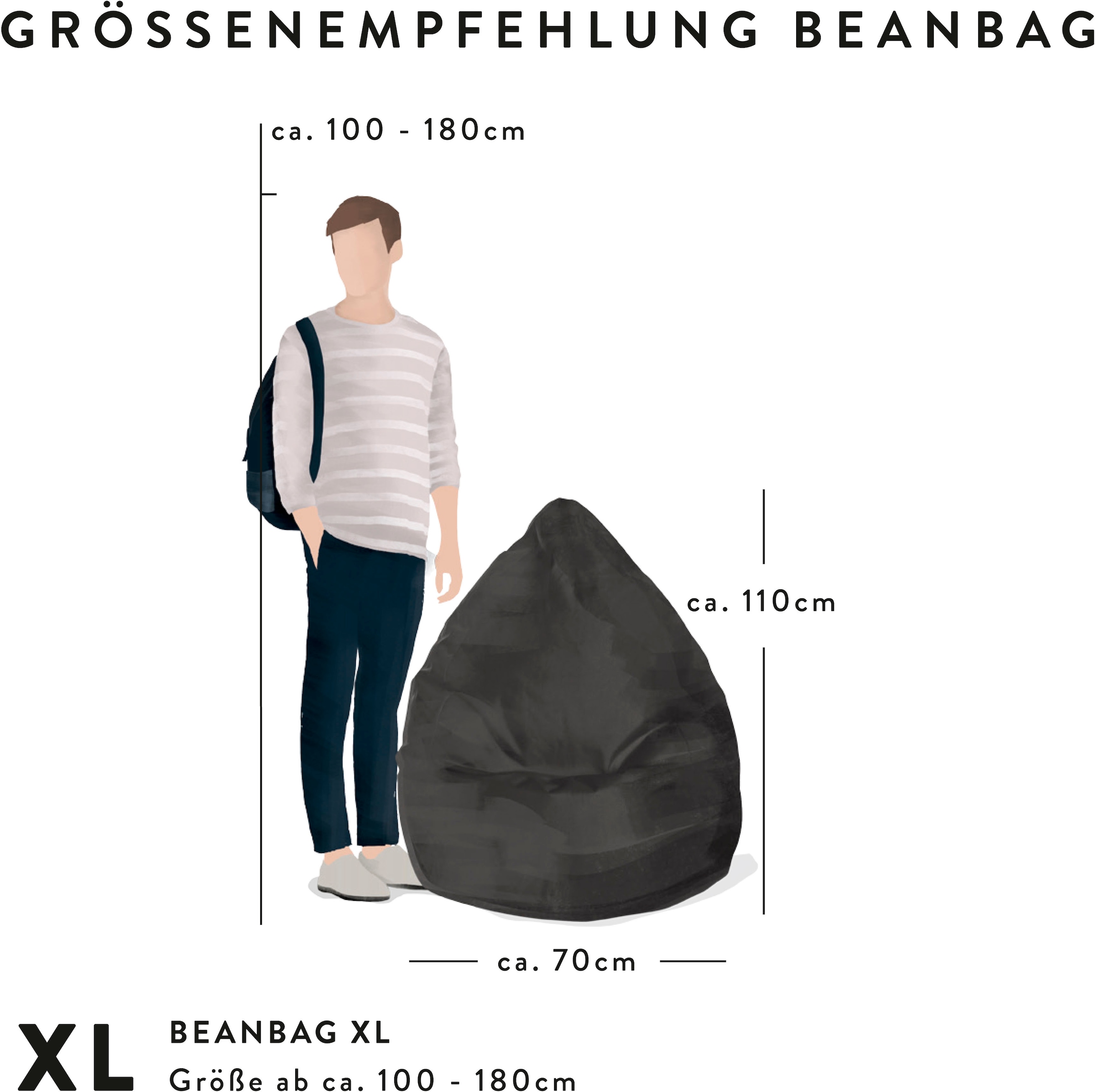 Magma Heimtex Sitzsack »BeanBag BRAVA XL« 1 Stk. tlg.