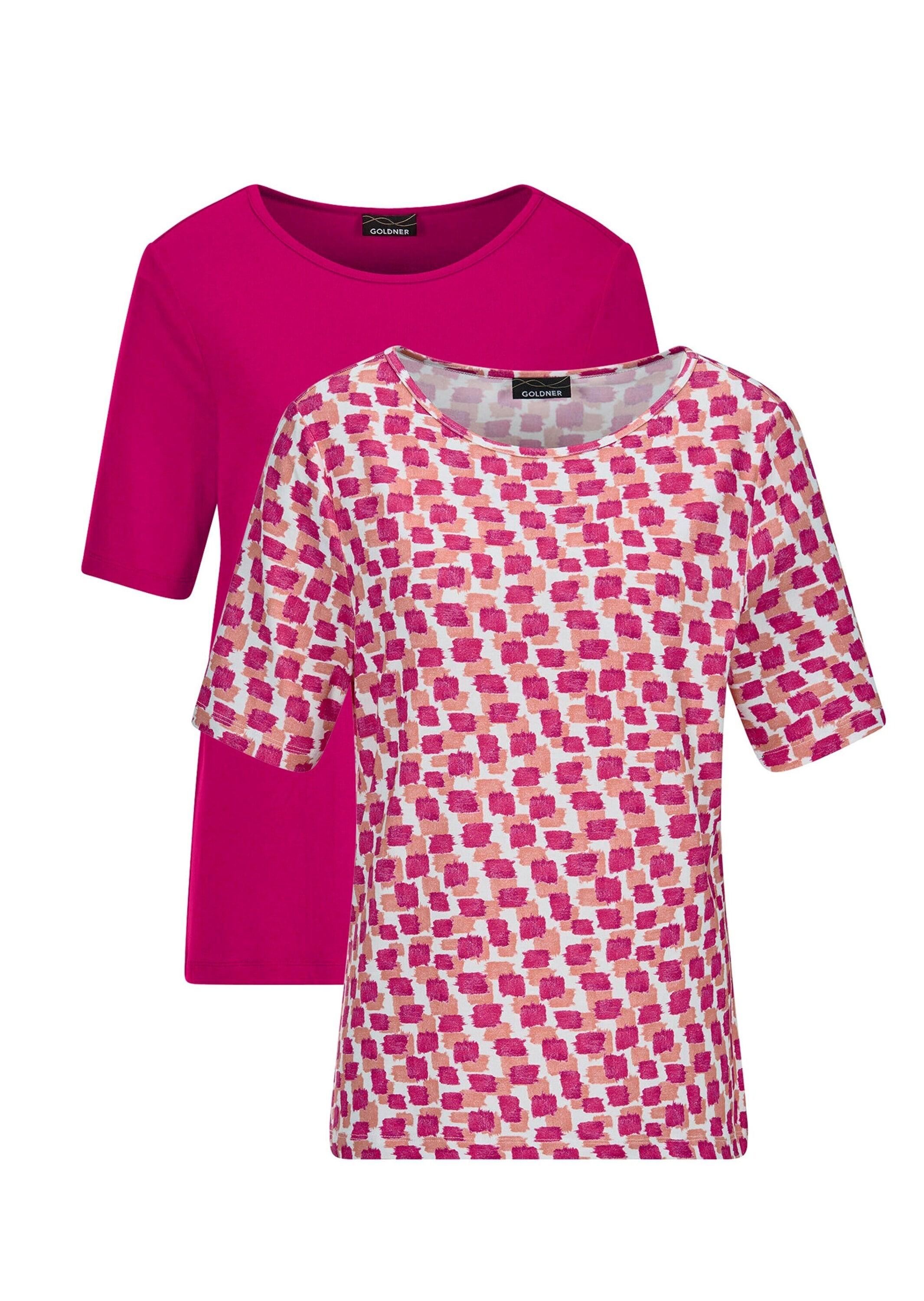 GOLDNER "Stilvolles Shirt-Duo mit Muster-Mix" stretchbequemer Viskosejersey