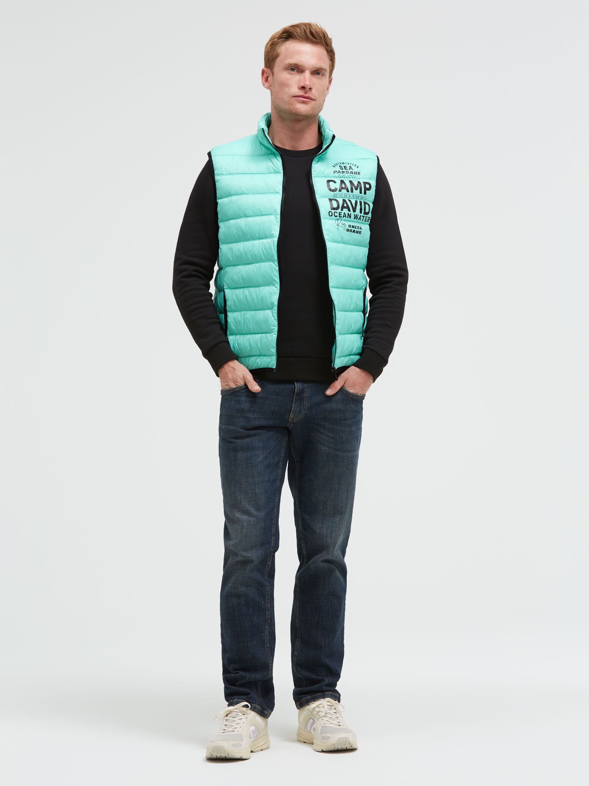 CAMP DAVID Steppweste mit Logoprint