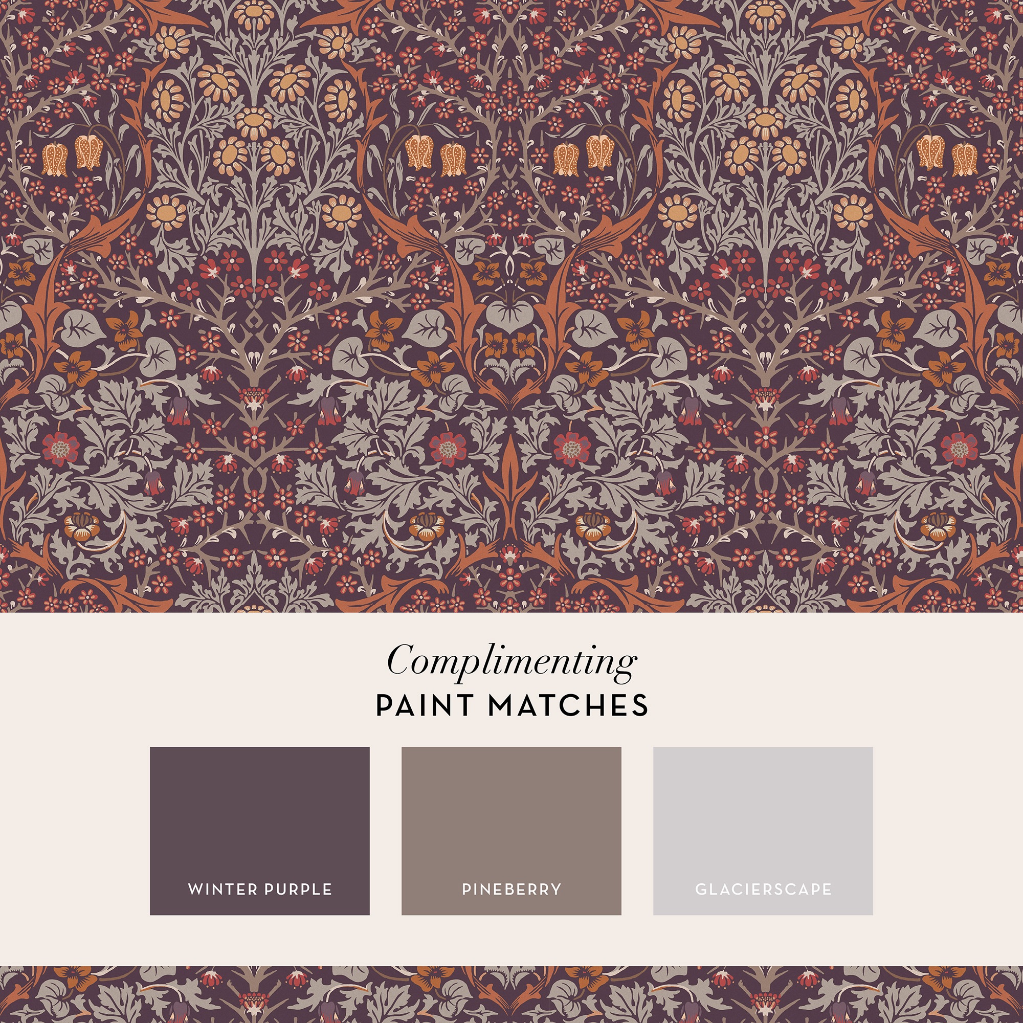 WILLIAM MORRIS AT HOME Vliestapete »Blackthorn«, Retro, Designer Tapete, 10mx52cm (ca. 5m2)