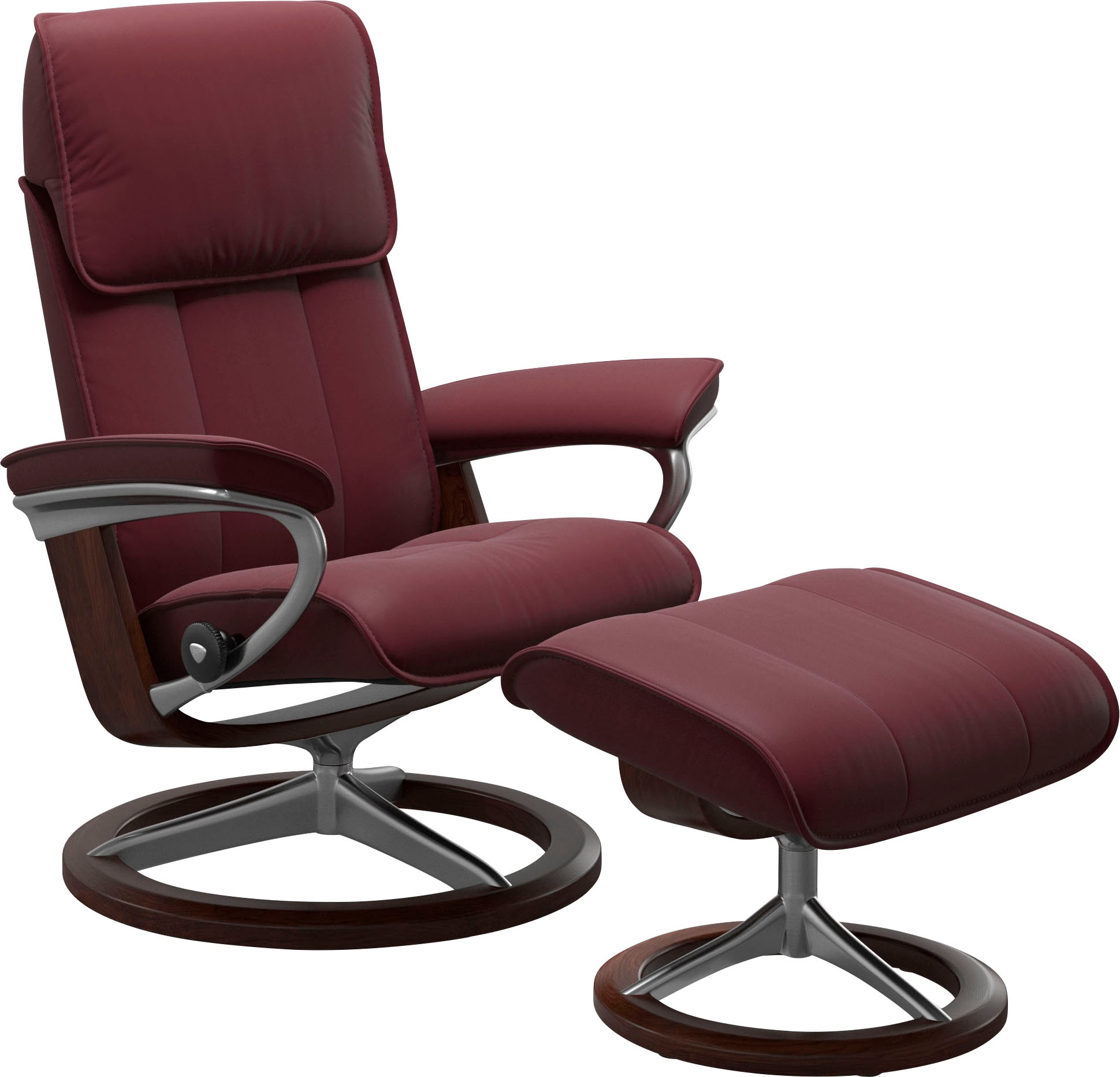 Stressless Relaxsessel "Admiral", (Set, Relaxsessel inkl. Hocker), mit Signature Base, Größe M & L, Gestell Braun