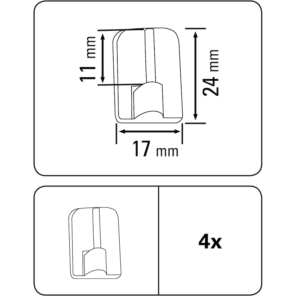 GARDINIA Gardinenstangenhalter, (Set, 4 St.)