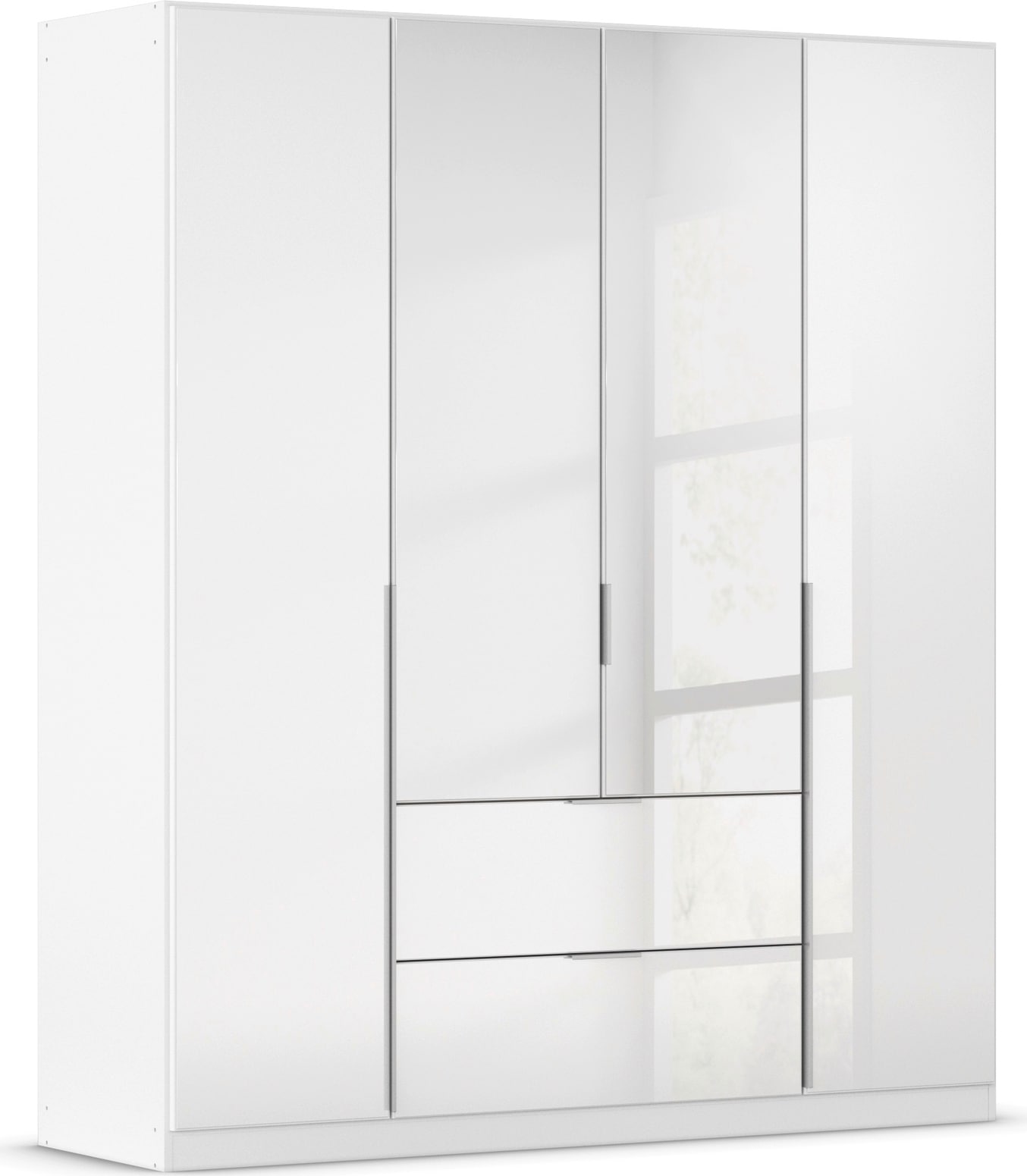 OTTO home Drehtürenschrank "Kleiderschrank Kleiderschränke Schrank Garderobe AGORDO mit Glasfront" in zwei Griff-Farben, Breiten 91-360 cm, mit Außenschubkästen, in 7 Breiten und 2 Höhen MADE IN GERMANY
