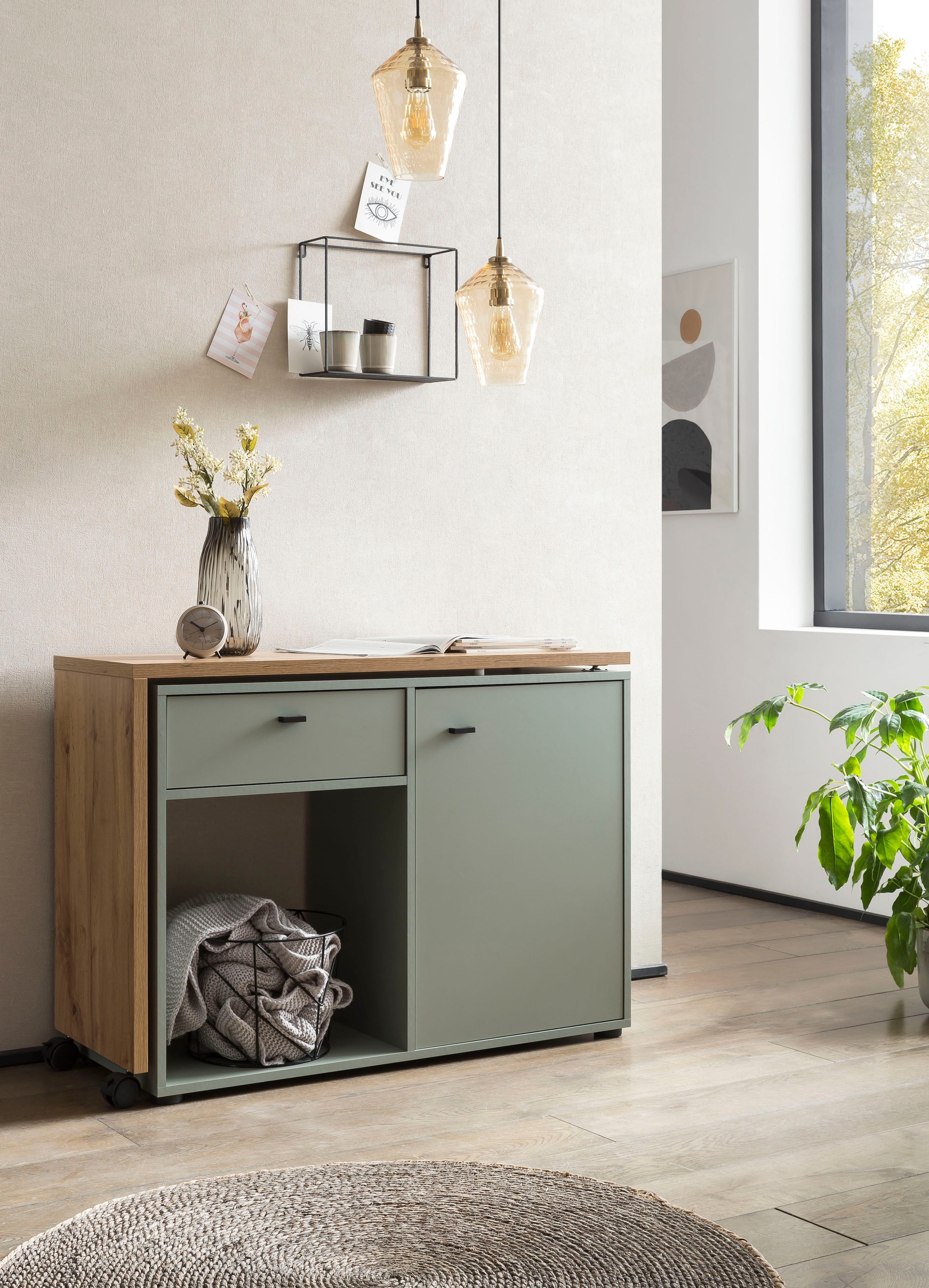 Schildmeyer Schreibtisch »Tiny Working«, praktisch im Home Office, Sideboard mit flexibler Arbeitsplatte