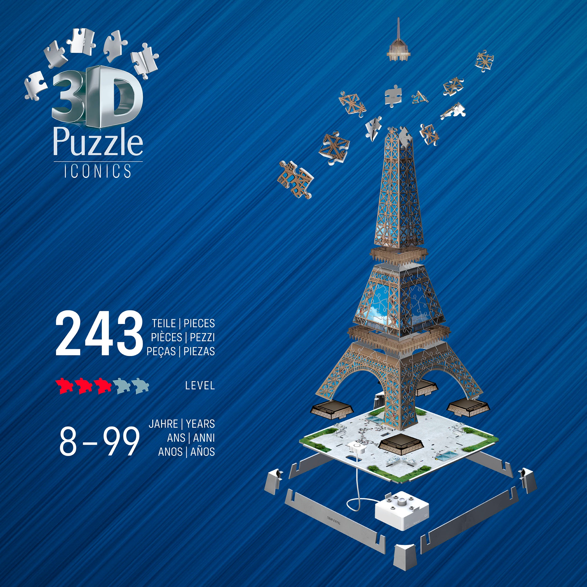 Ravensburger 3D-Puzzle »Iconics: Eiffelturm - mit Licht«, Made in Europe