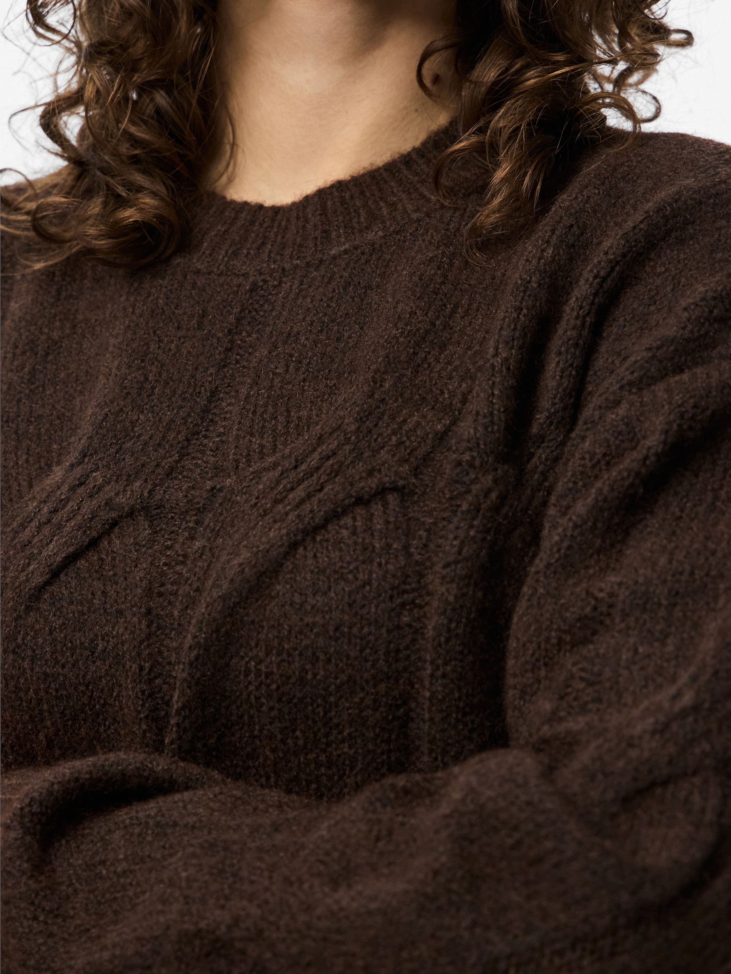 pieces Strickpullover »PCJENNA LS O-NECK CABLE KNIT NOOS BC«