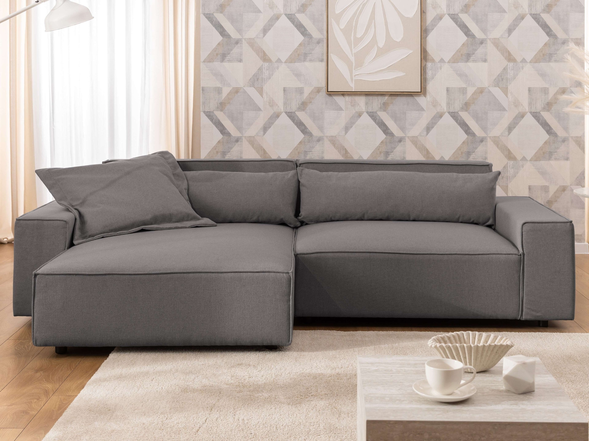 OTTO home Ecksofa "KINLEE Design-Sofa mit Recamiere rechts/links, Maße B/T/ günstig online kaufen