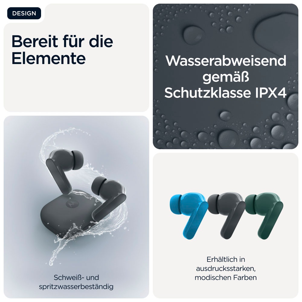 Motorola wireless In-Ear-Kopfhörer »moto buds« Bluetooth Active Noise Cancelling (ANC)