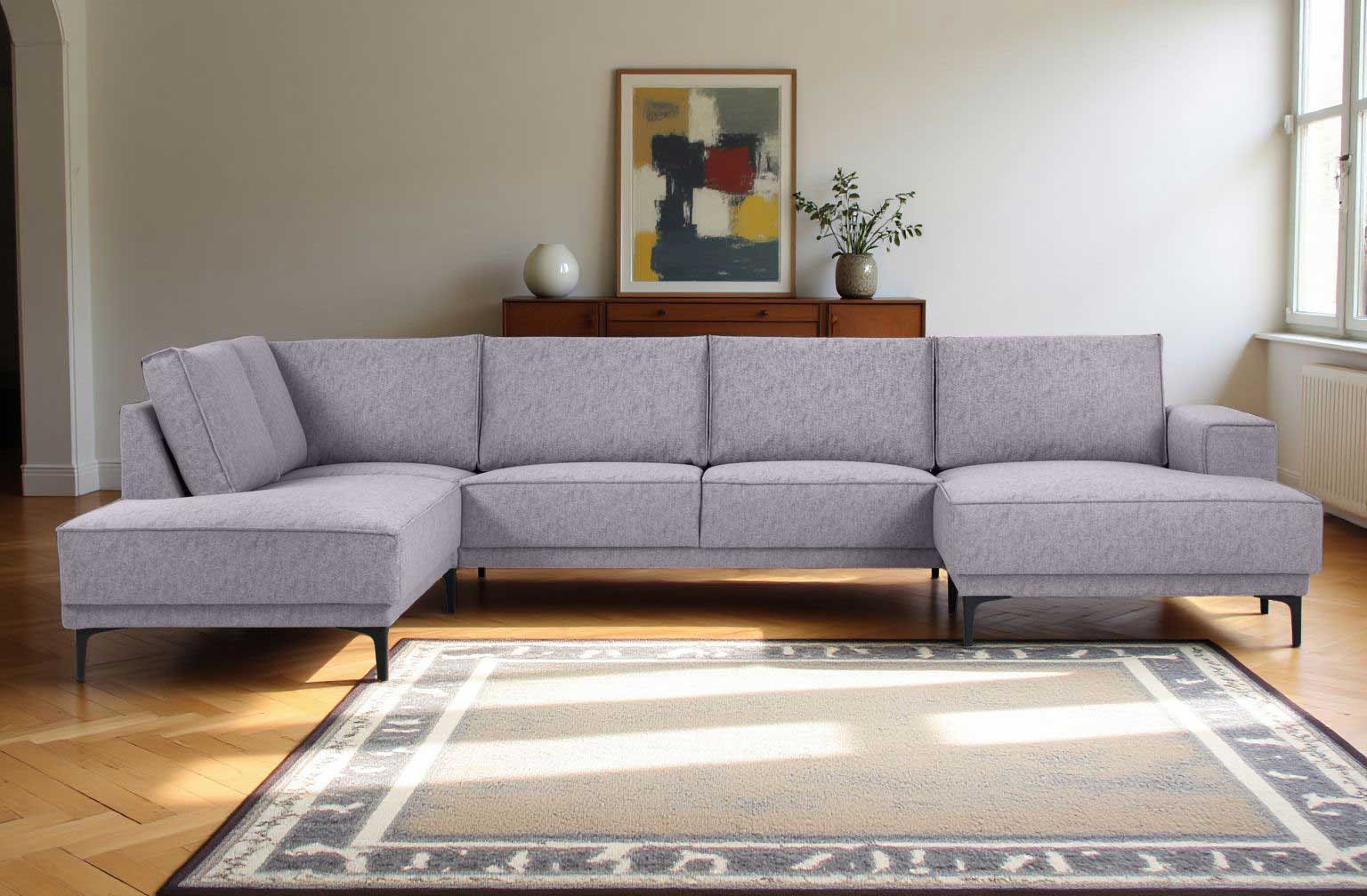Places of Style Wohnlandschaft "XXL Sofa Oland, Struktur, Flachgewebe, Luxu günstig online kaufen