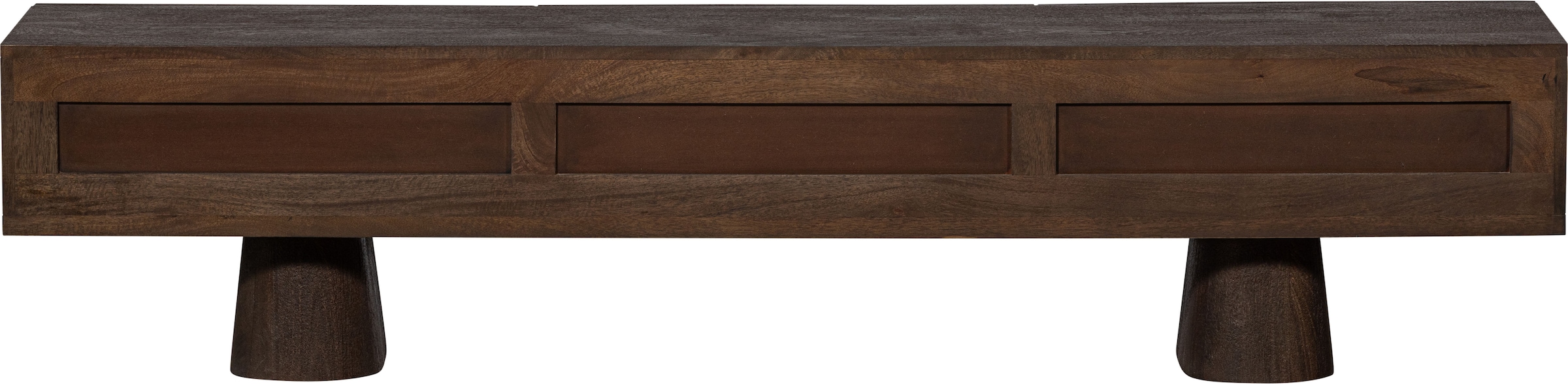 WOOOD Lowboard »Crumble TV-Kommode«, aus Mangoholz, drei Schubladen, H 40 cm x B 180 cm x T 40 cm
