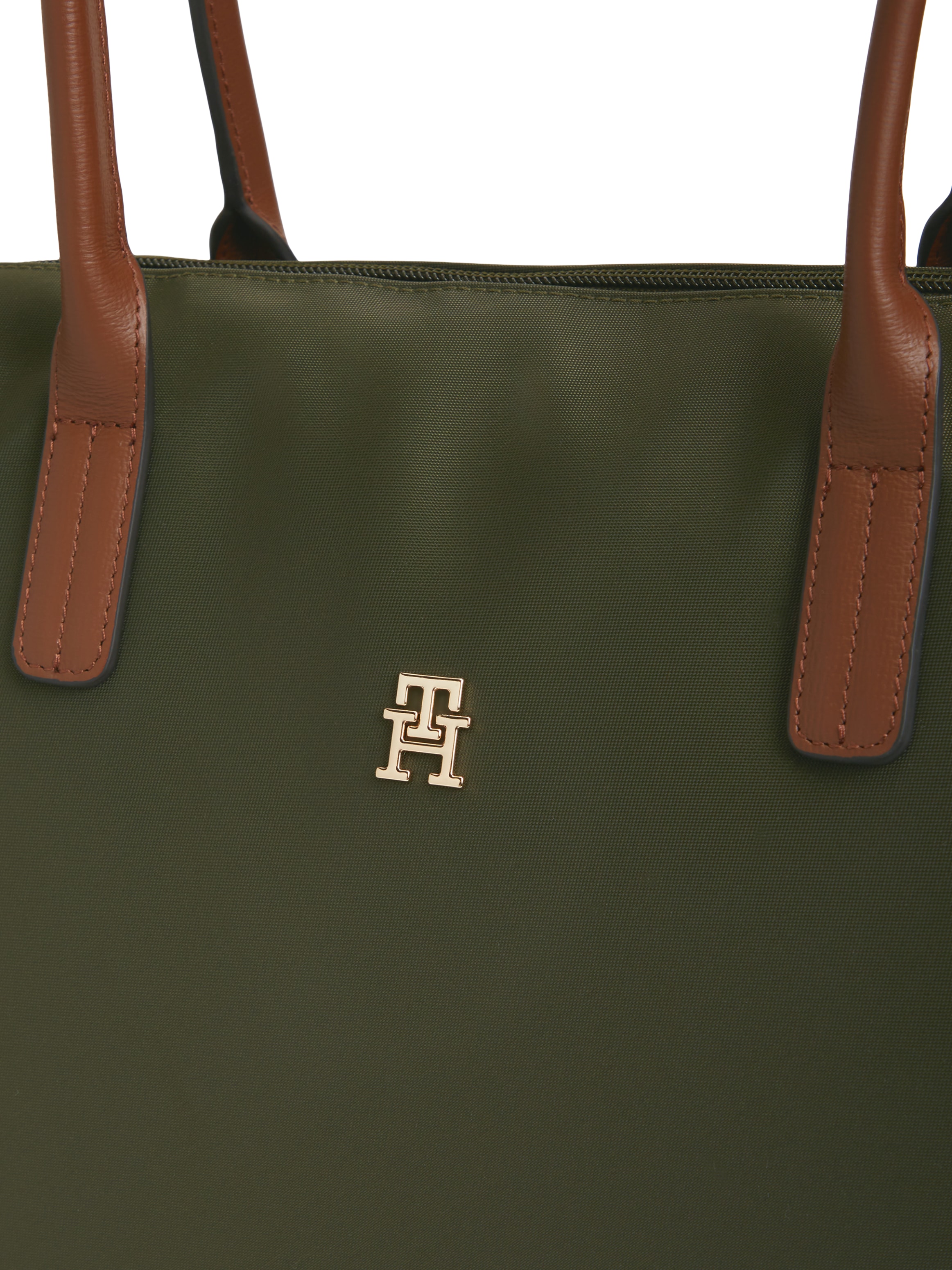 Tommy Hilfiger 1100000002199 »POPETTE TOTE« Damen Handtasche, Schultertasche mit kontrastfarbigen Henkeln