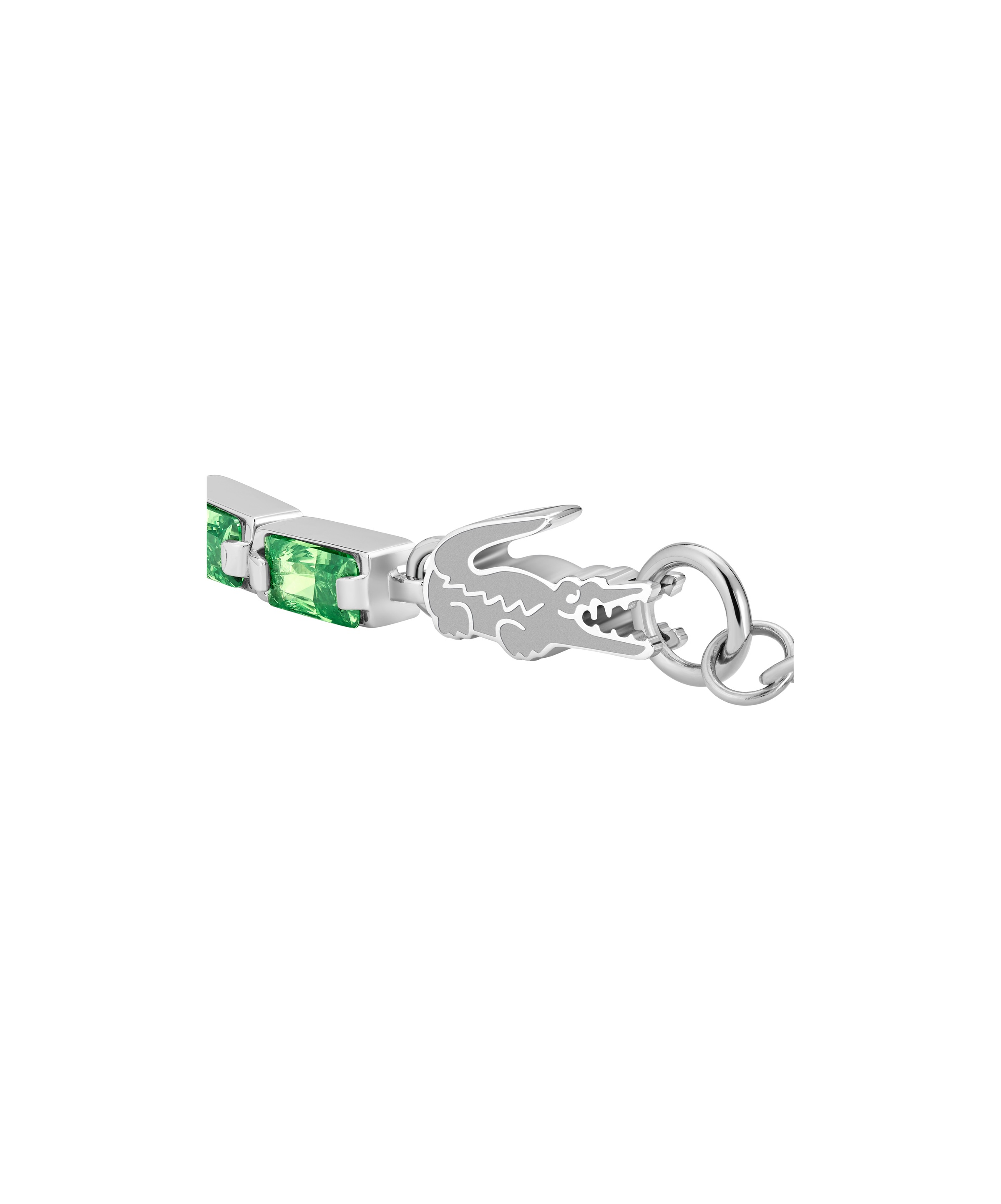 Tennisarmband LACOSTE "DUCHESS", edelstahlfarben, grün, grün, Armbänder, Damen, 18cm, Edelstahl, Tennisarmband, mit Preciosa Crystal 2
