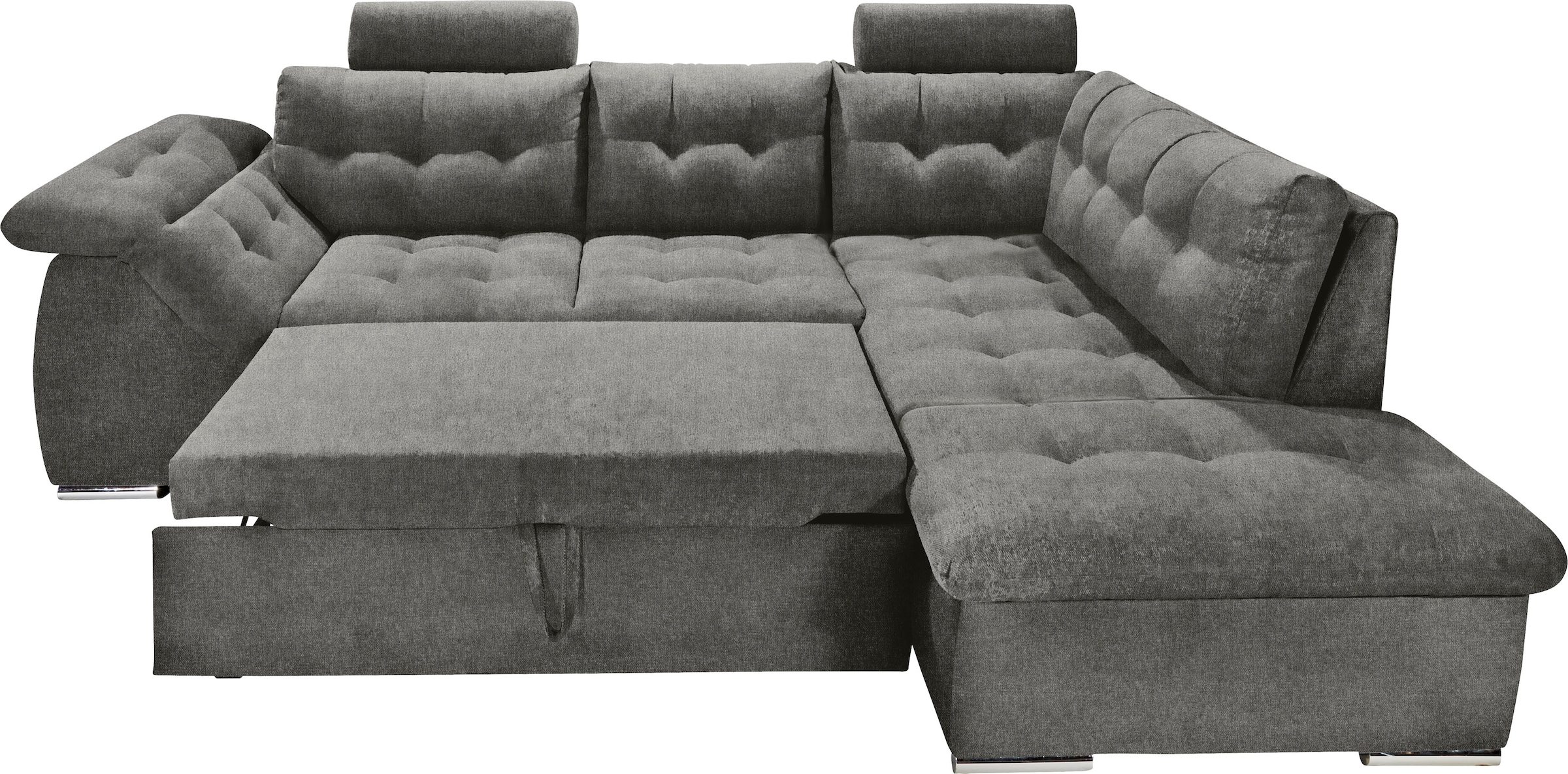 ED EXCITING DESIGN Ecksofa Oman, mit Bettfunktion, Bettkasten, Armteilverstellung und  Kopfstützen