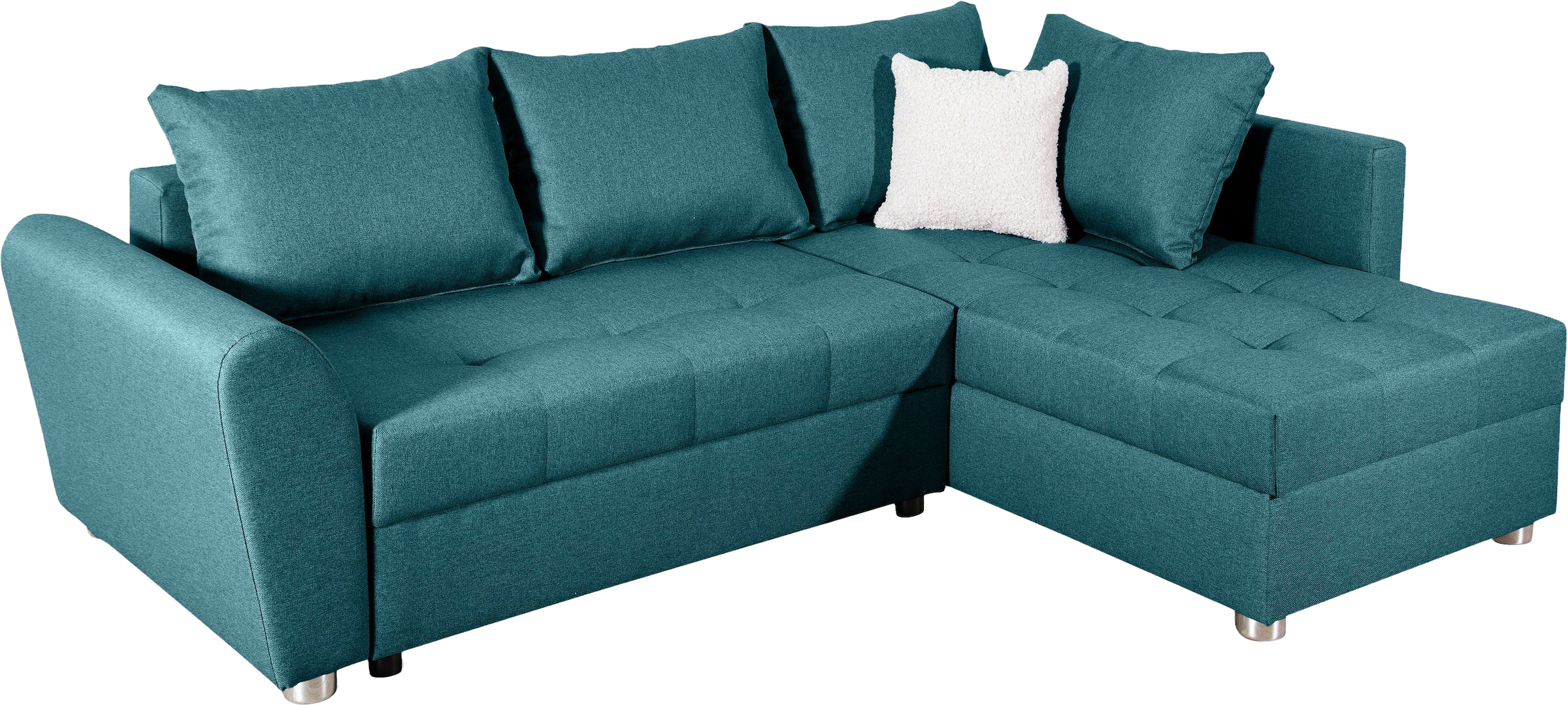 COLLECTION AB Ecksofa »JANA«, Ecksofa,Bettfunktion,Bettkasten,Bonnelfederkern,Rückenkissen