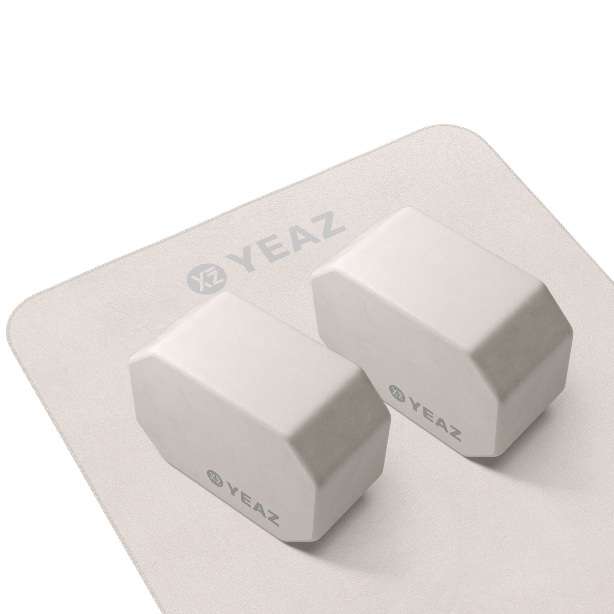 Yogablock YEAZ "Set - Yoga-Blöcke & Handtuch NEXT LEVEL", weiß, Yogakissen