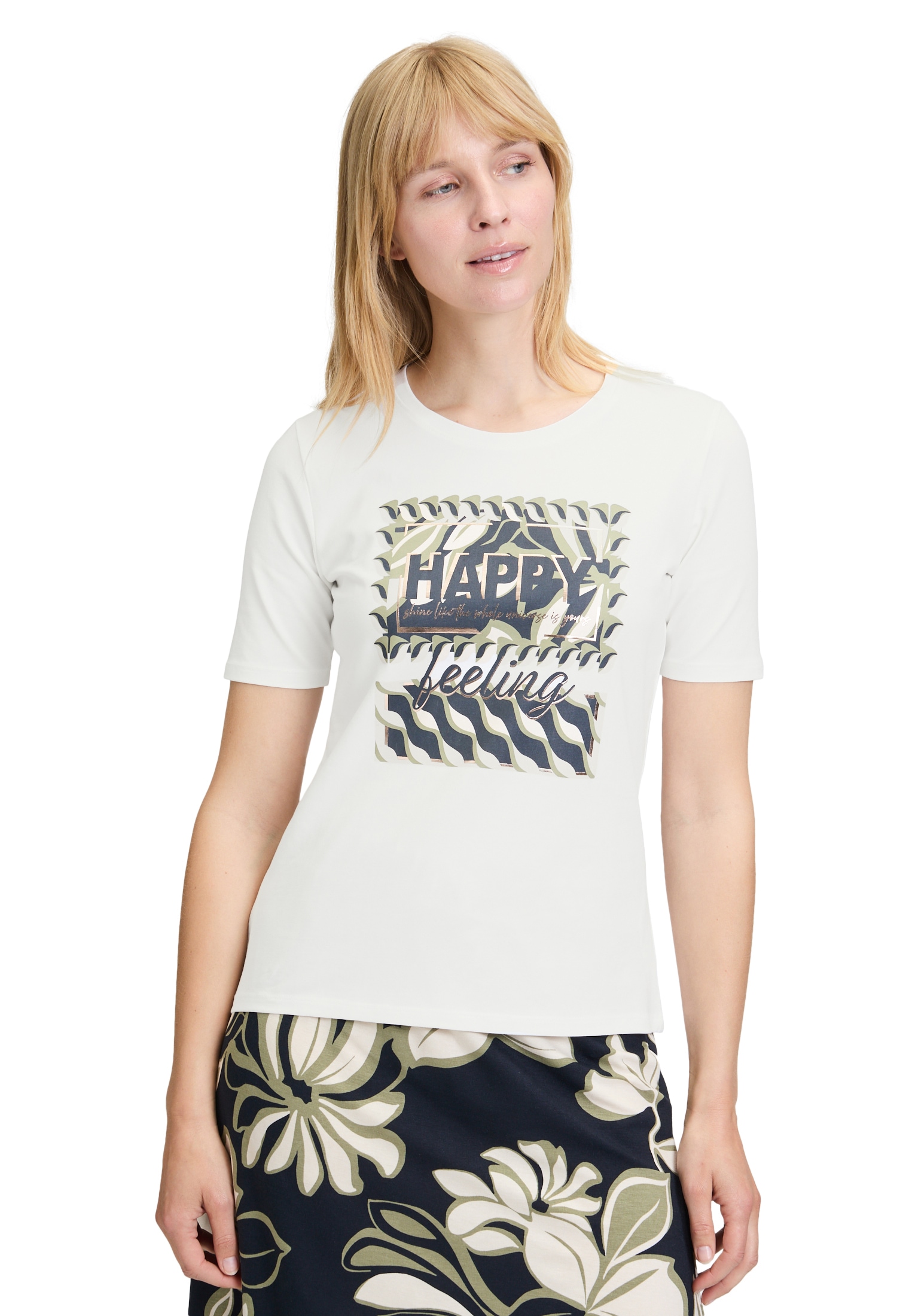 Betty Barclay Kurzarmshirt "Betty Barclay Basic Shirt mit Placement", (1 tl günstig online kaufen