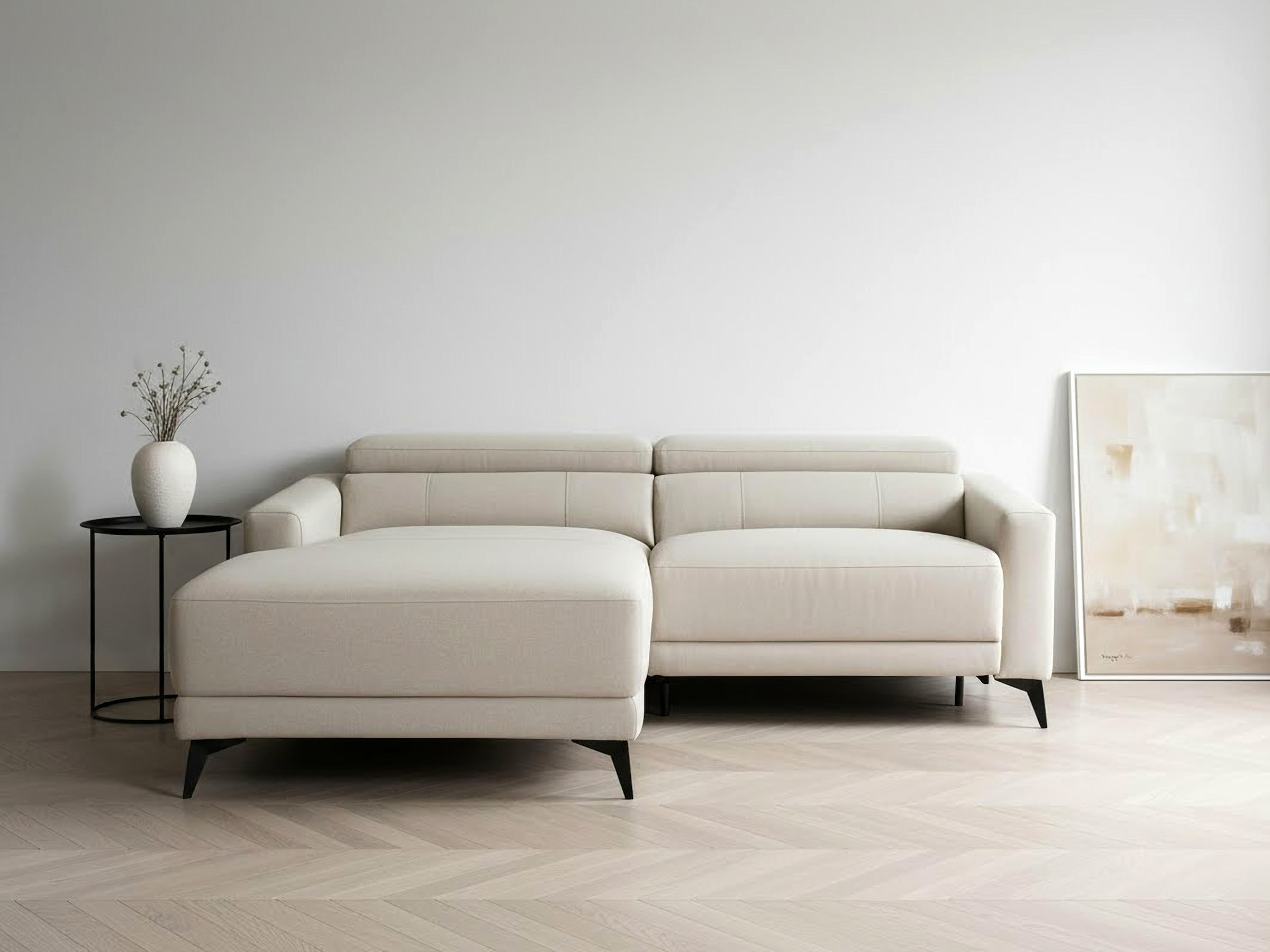 OTTO home Ecksofa »LEWII, L-Form, 213 cm - elektr. Relaxfunktion« mit USB A/C-Anschluss. Federkern, verstellbaren Kopfstützen, Webstoff