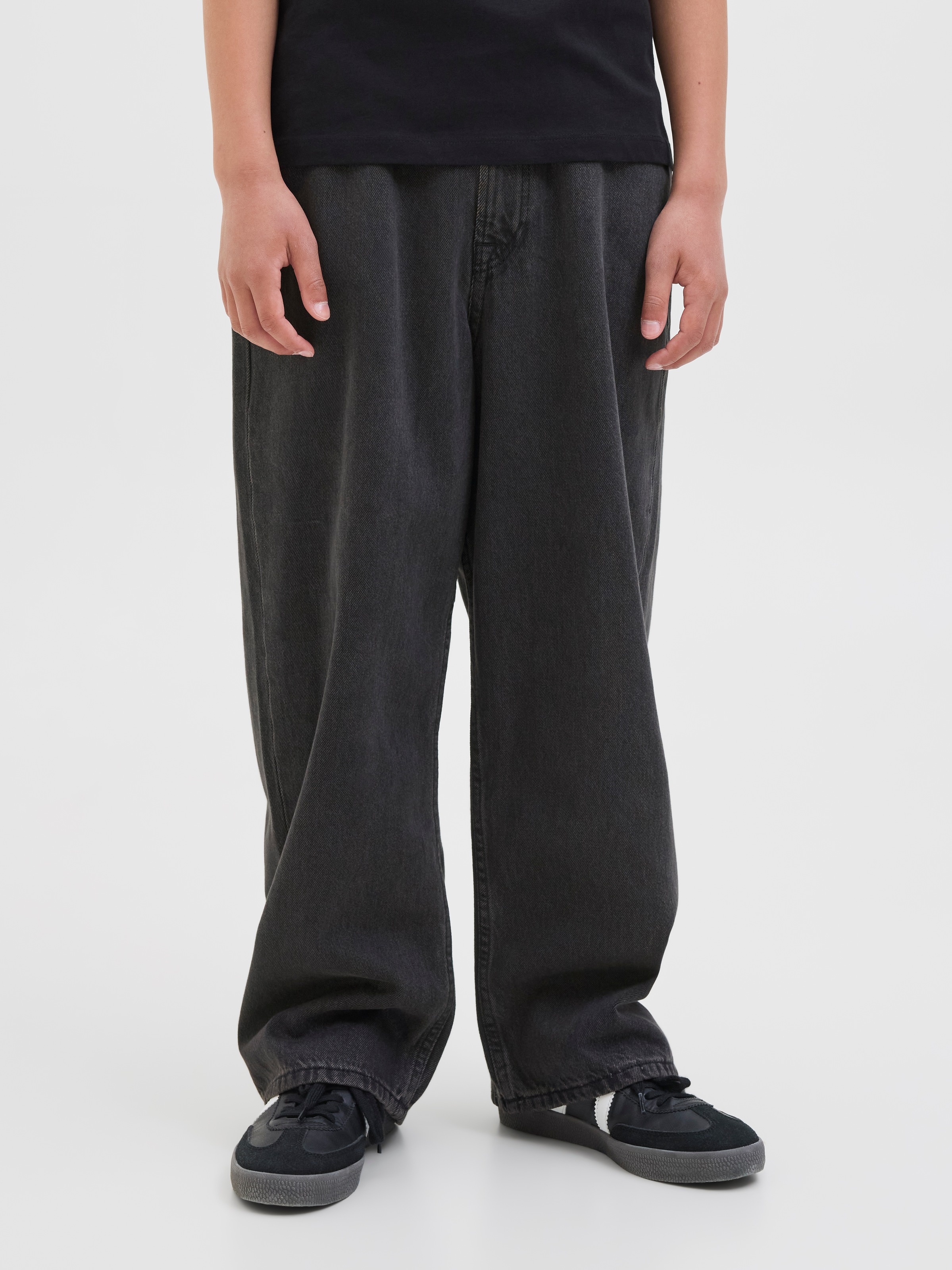 Jungen Relax-fit-Jeans "JJIRON JJORIGINAL AKM 823 NOOS JNR", schwarz, Gr. 128, JACK & JONES JUNIOR, unifarben, Denim/Jeans, Obermaterial: 100%