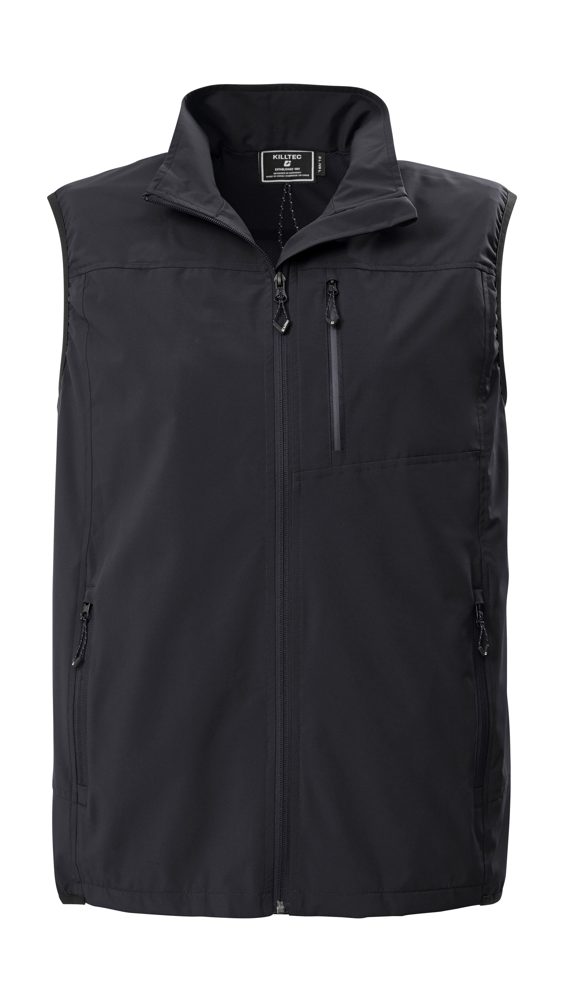 Funktionsweste KILLTEC "KOS 38 MN VST", Herren, Gr. S, schwarz, Obermaterial: 100% Polyester;Futter: 100% Polyester, Westen Funktionsweste, Leichte, wasserabweisende Herrenweste mit Teflon EcoElite™