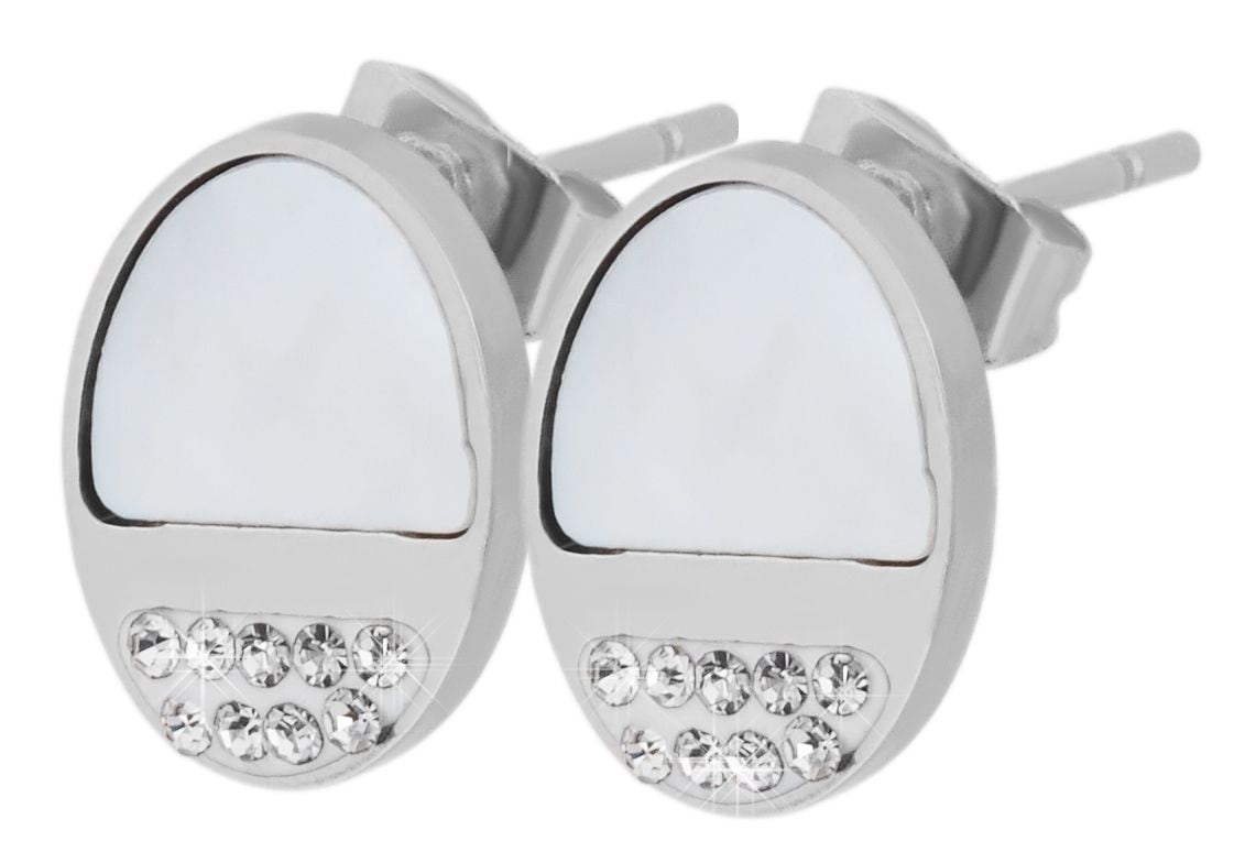 Adelia´s Paar Ohrhänger »Damen Ohrstecker aus poliertem Edelstahl und Strass«