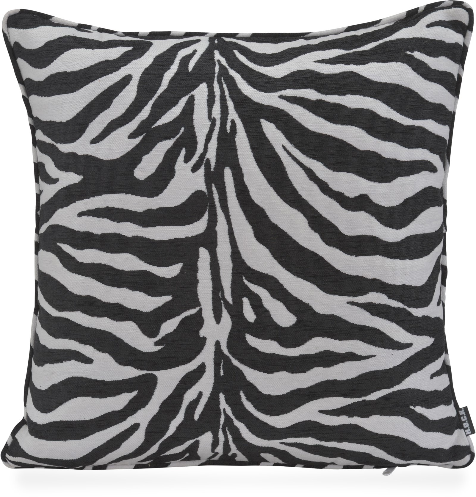 Dekokissen H.O.C.K., B:50cm H:10cm L:50cm, schwarz-weiß, Polyester, Dekokissen_Sitzkissen_Kissenhüllen, "H.O.C.K. Zari"