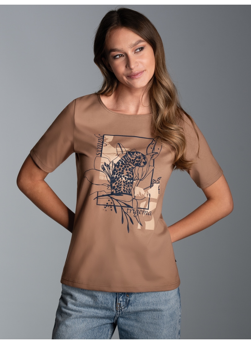 Trigema T-Shirt "TRIGEMA T-Shirt mit floralem Leo-Print" günstig online kaufen