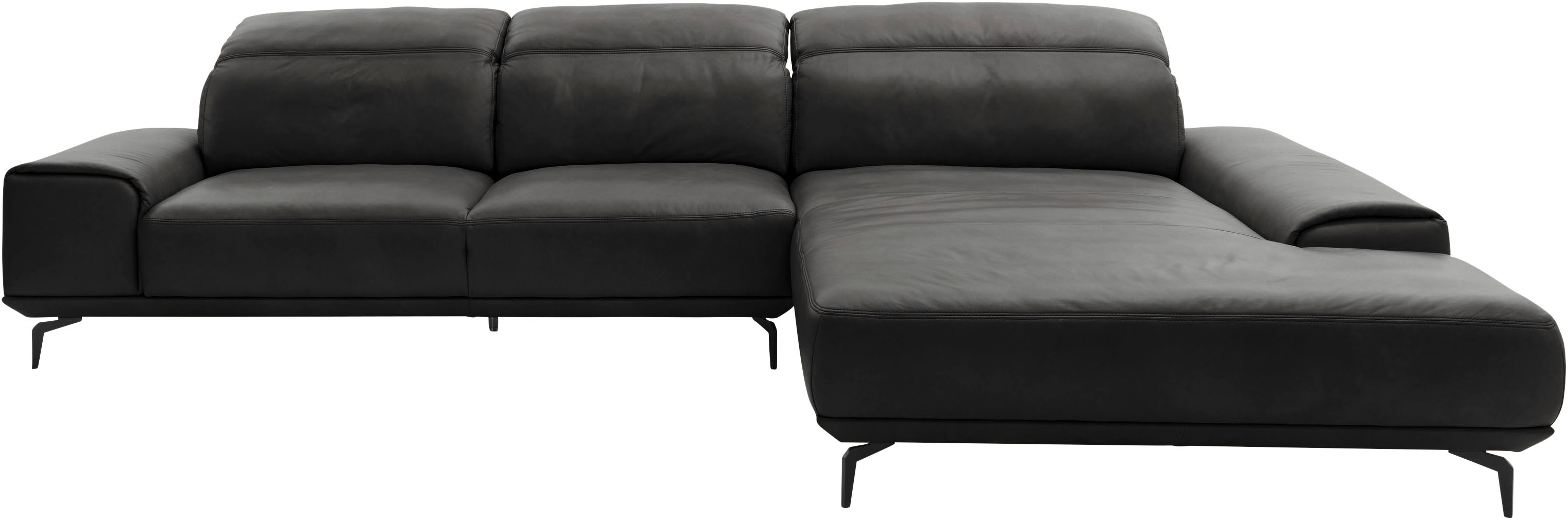 Wohnlandschaft MUSTERRING, B:342cm T:207cm, schwarz, Sofas, "MR 2490", Fuß schwarz, Sitzhöhe 48cm, wahlweise mit Funktionen, Maße 342x207 cm