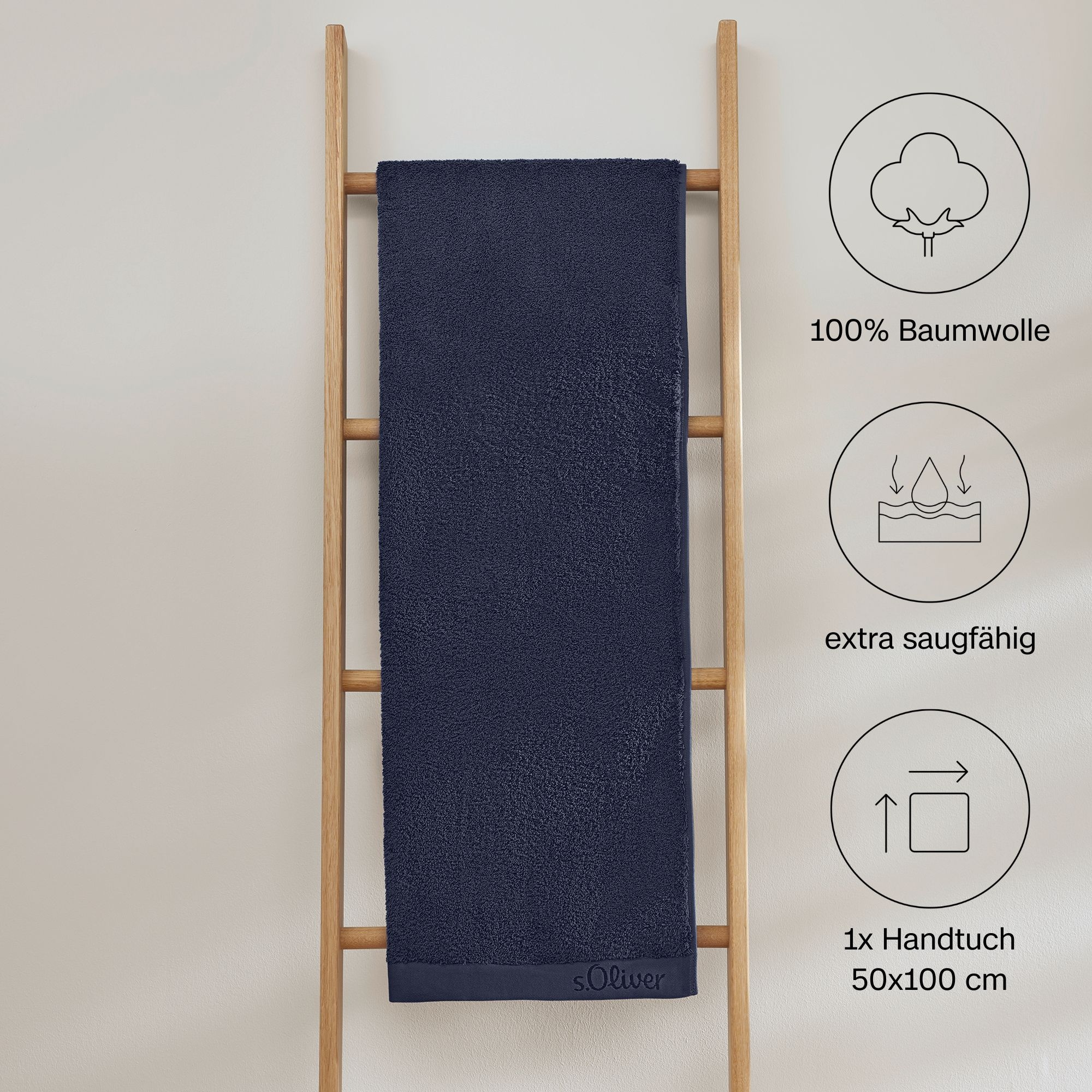 s.Oliver Handtuch »s.Oliver, Premium Qualität, 600 gr/m², auch als Sets erhältlich«, (1 St., Handtuch 50 x 100 cm), große Farbauswahl, auch als Duschtuch, Waschhandschuh, Gästetuch