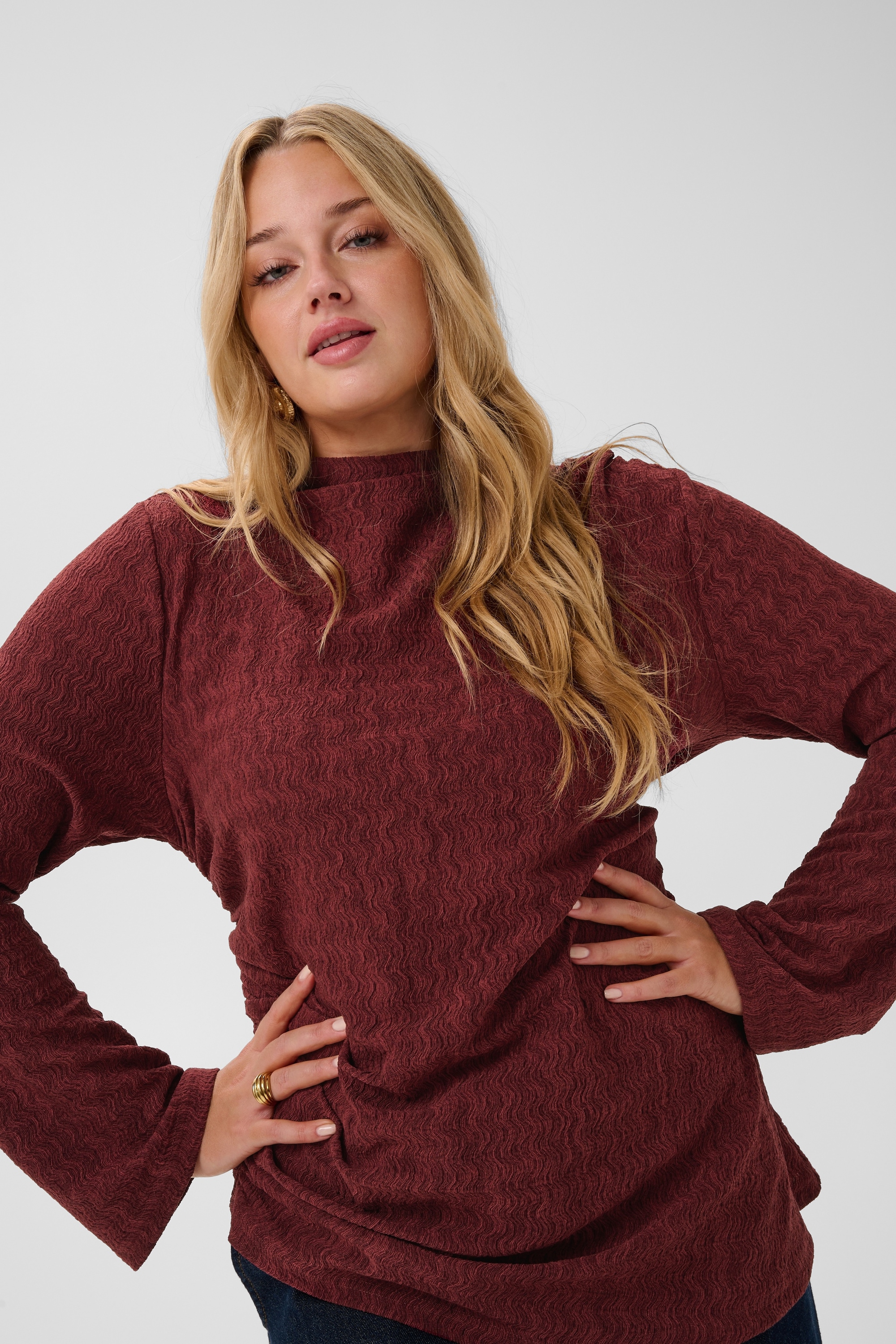 KAFFE Curve Langarmbluse »KAFFE Curve Bluse langarm KCrina«