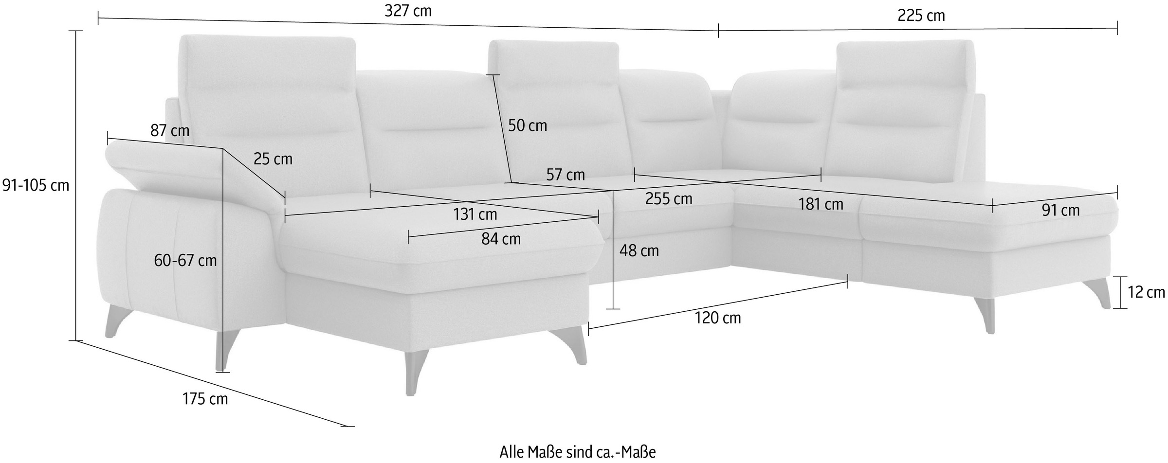 sit&more Wohnlandschaft »Astoria U-Form«, wahlweise mit motorischer Relaxfunktion