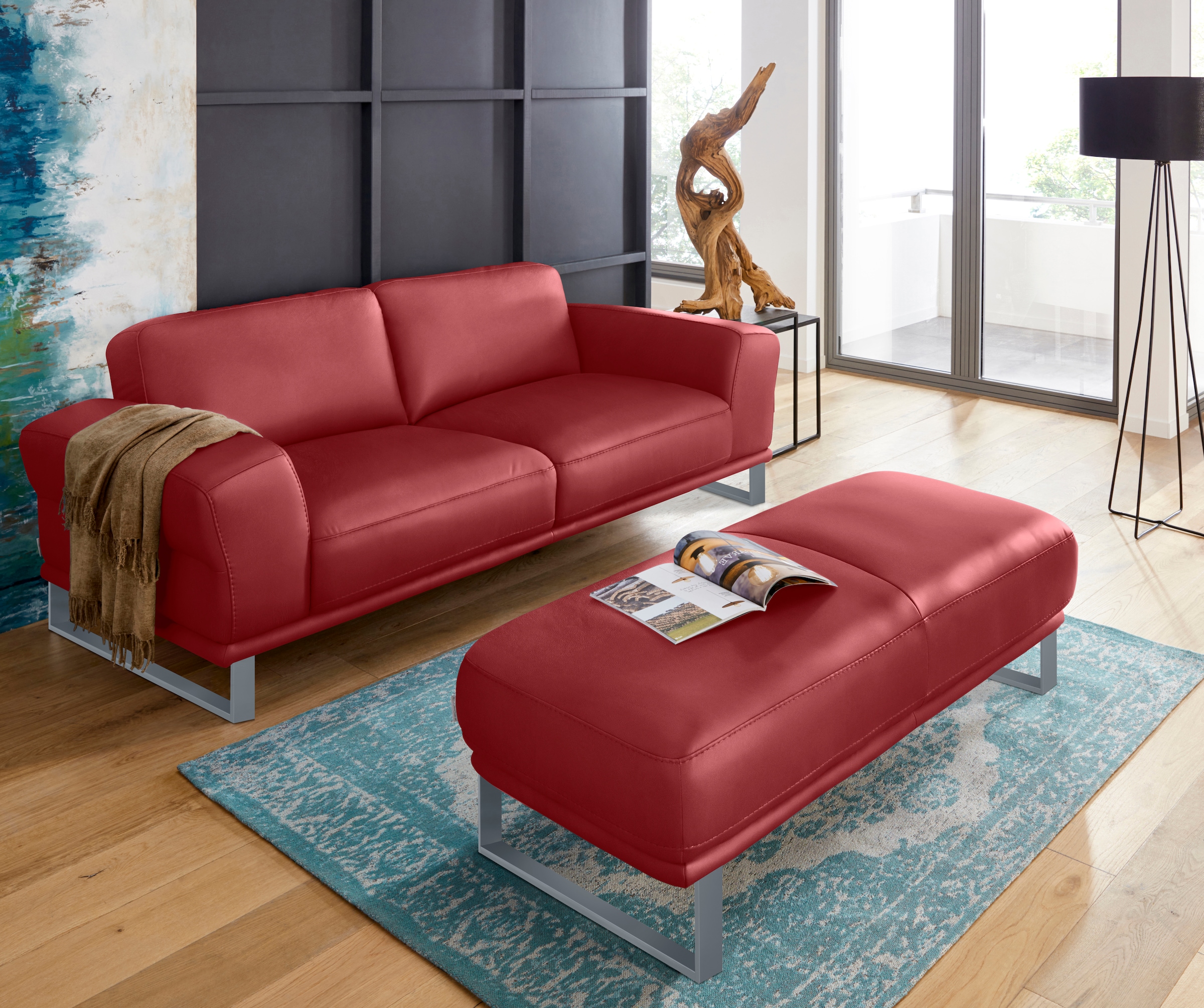 W.SCHILLIG 2,5-Sitzer »montanaa«, mit Metallkufen in Silber matt, Breite 212 cm