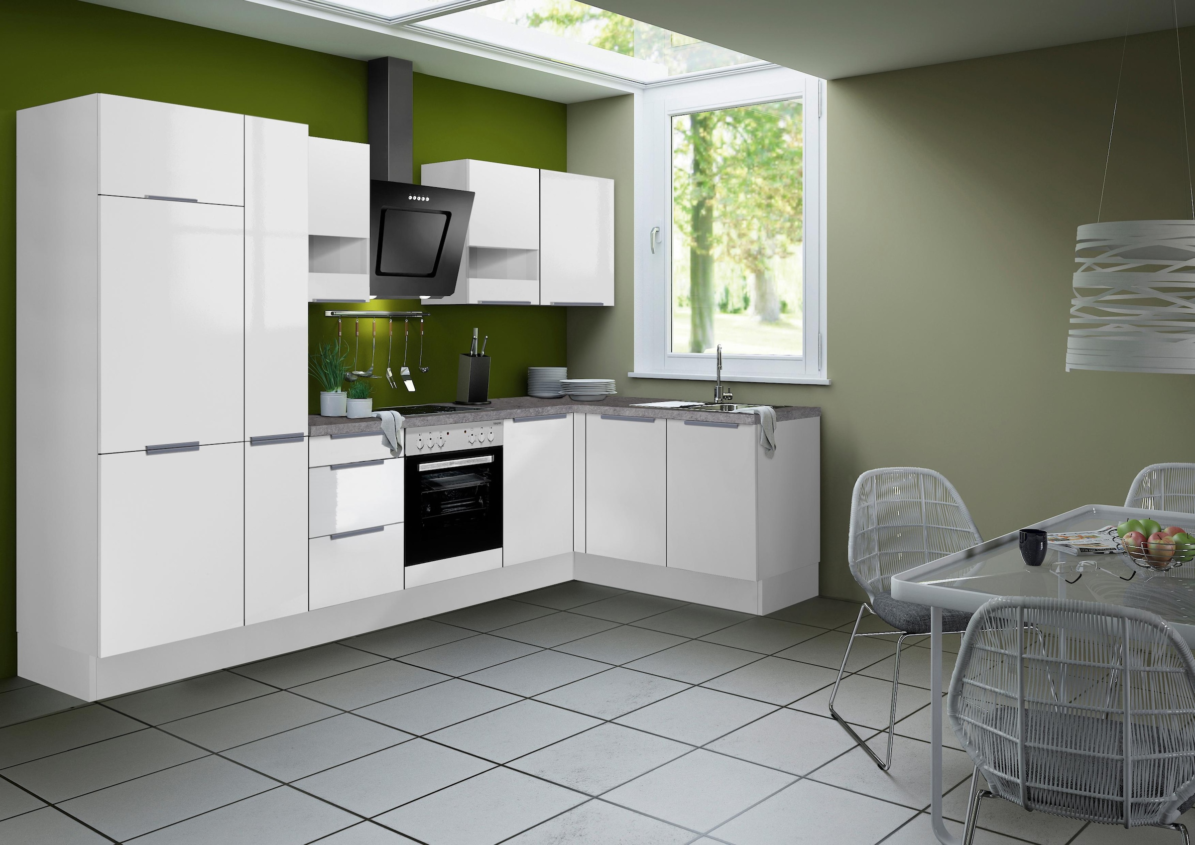 OPTIFIT Winkelküche »Tara«, mit Vollauszug und Soft-Close-Funktion, Stellbreite 315 x 175 cm