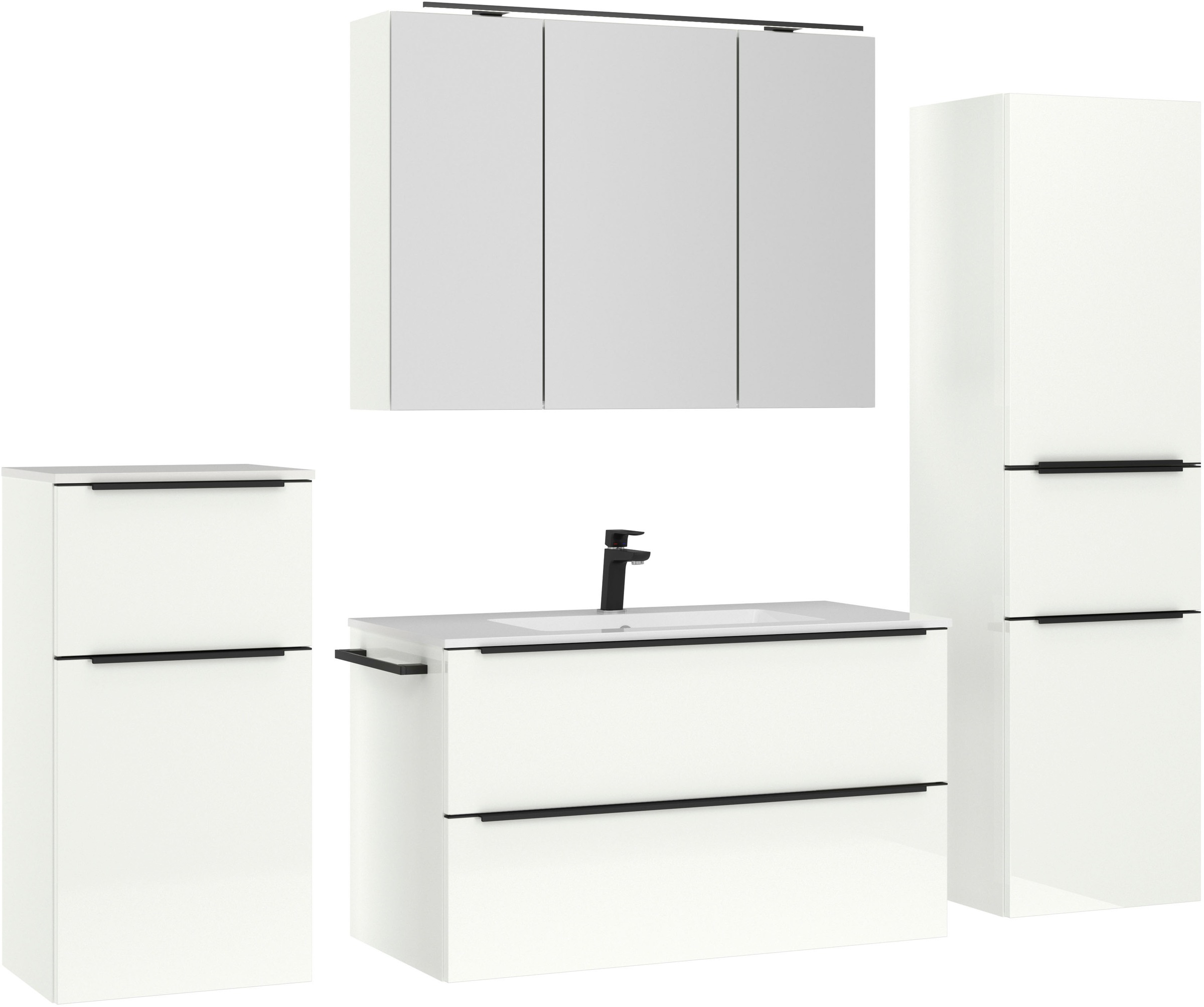 nobilia Badmöbel-Set "Levere" vormontiert, mit Soft-Close, 4 Stk. tlg. günstig online kaufen