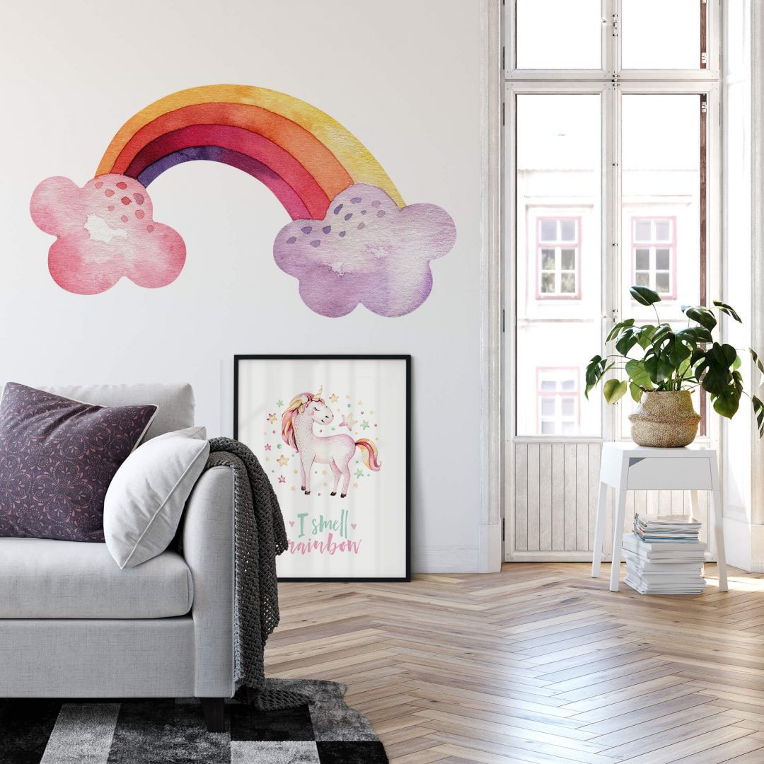 (1 | Regenbogen BAUR Wall-Art bestellen »Bunter Wolken«, Wandtattoo St.)