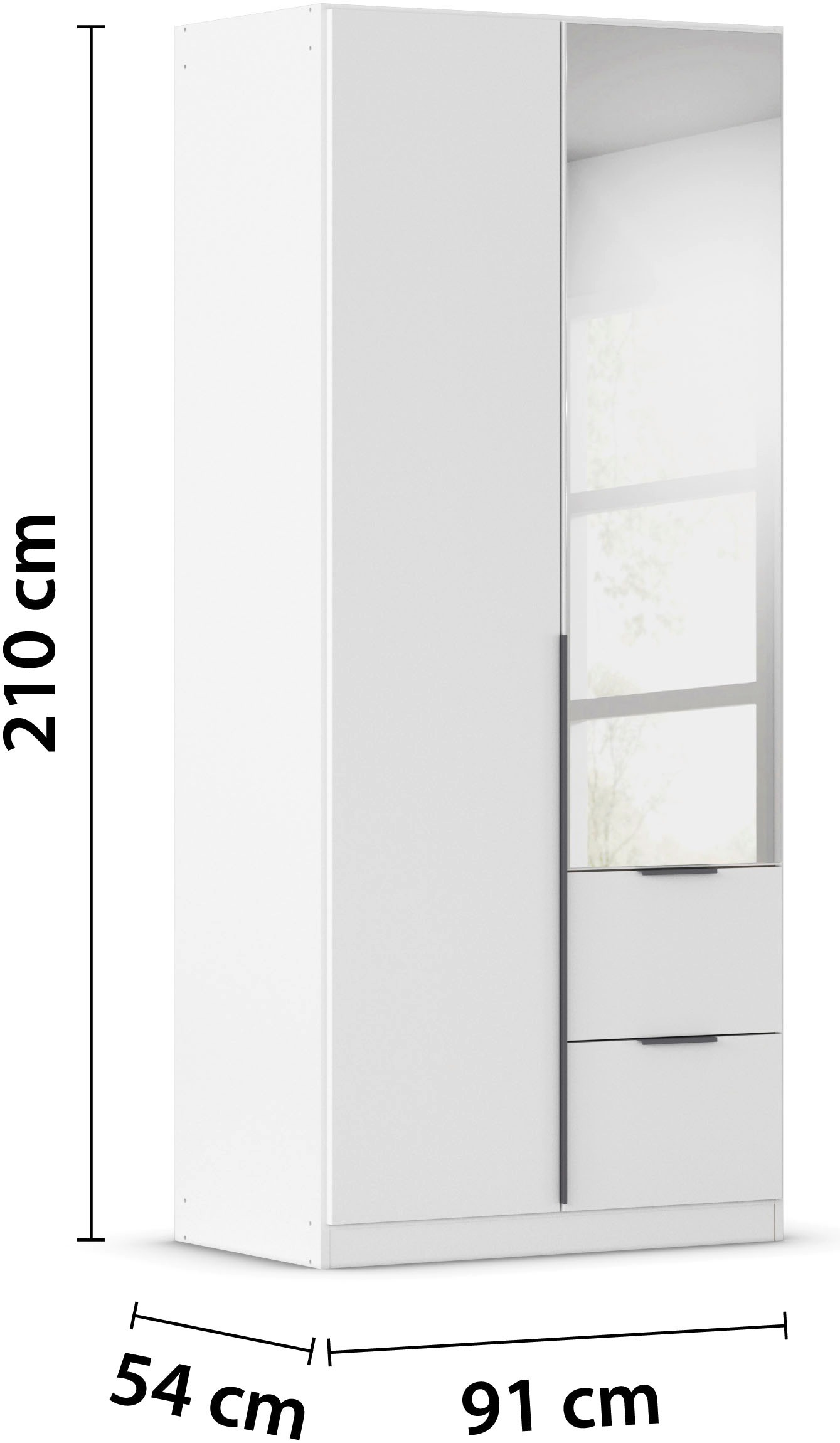 rauch Drehtürenschrank »Kleiderschrank Schrank Garderobe AGORDO mit Dekor- oder Hochglanzfront«, (in zwei Griff-Farben mit Dekor- oder Hochglanzfront), mit Außenschubkästen, in 6 Breiten und 2 Höhen MADE IN GERMANY