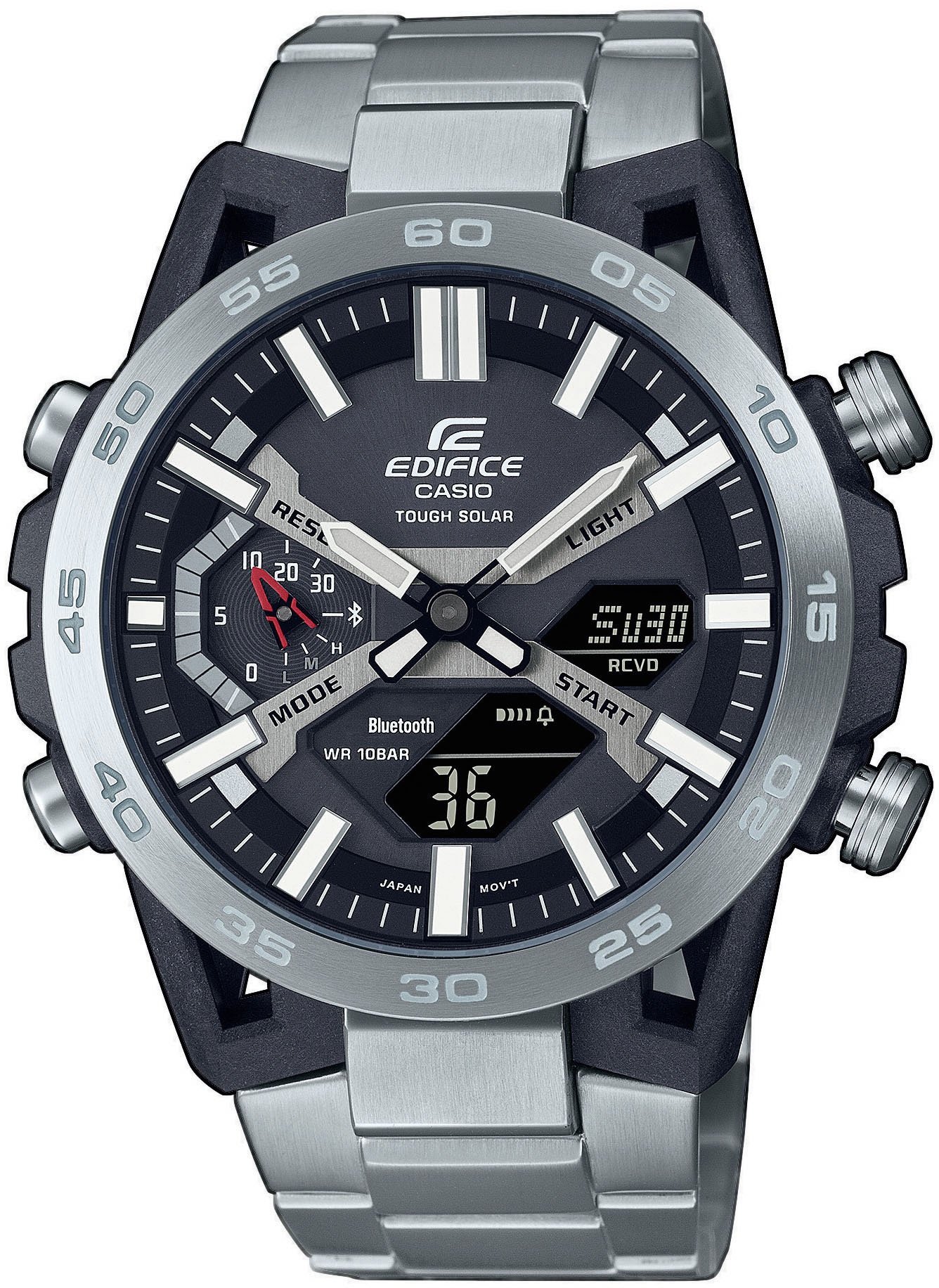 CASIO EDIFICE Smartwatch »ECB-2000D-1AEF«, (Solaruhr, Armbanduhr, Herrenuhr, Bluetooth, Stoppfunktion,Phone Finder)