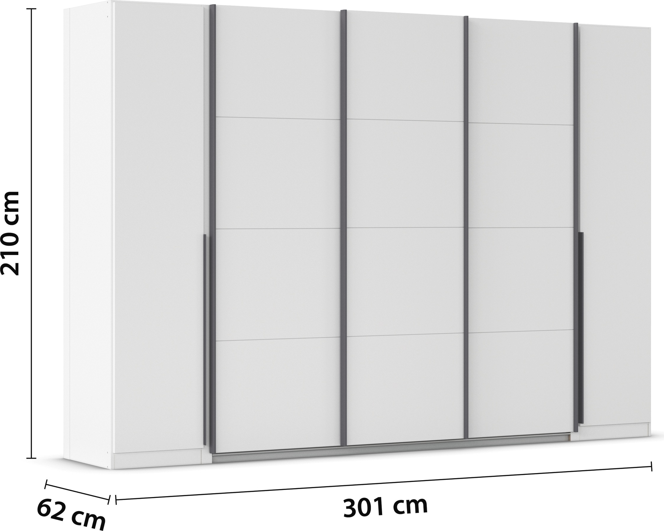 rauch Schwebetürenschrank »Agordo«, (im angesagten Mix aus Dreh- und Schwebetüren), optional mit Spiegel und zwei Griff-Farben MADE IN GERMANY