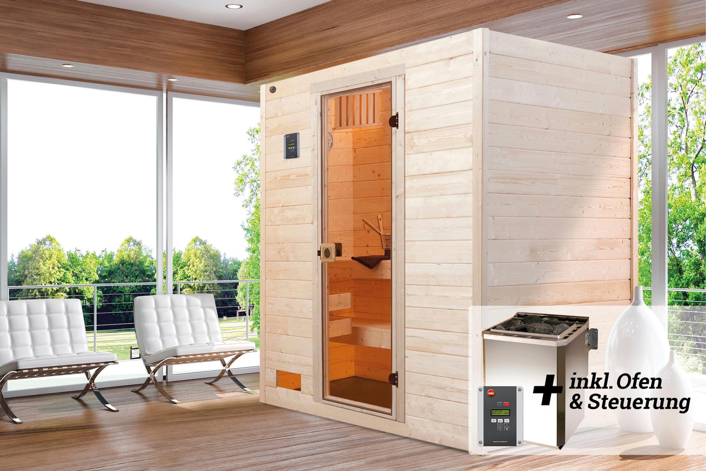 weka Sauna »Valida«, 4,5 kW Bio-Ofen mit digitaler Steuerung