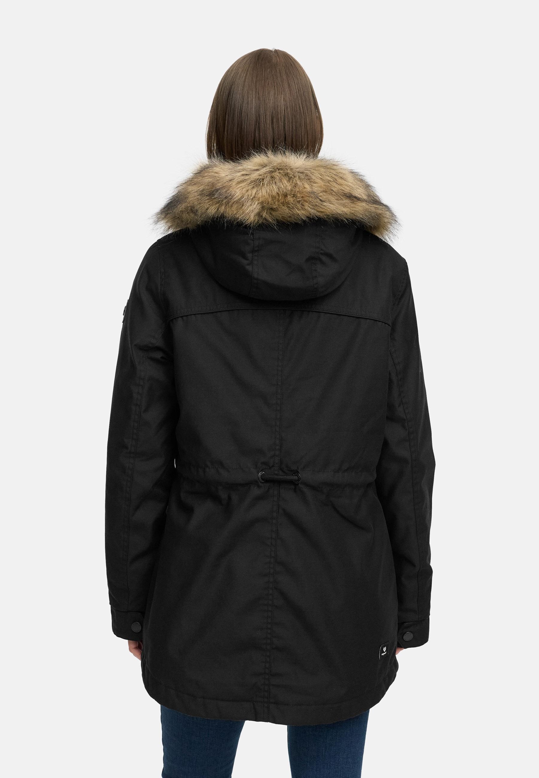 Ragwear Winterjacke »Tawny Short YOUMODO« mit Kapuze Warme Jacke mit großer Kapuze und Kunstfellkragen