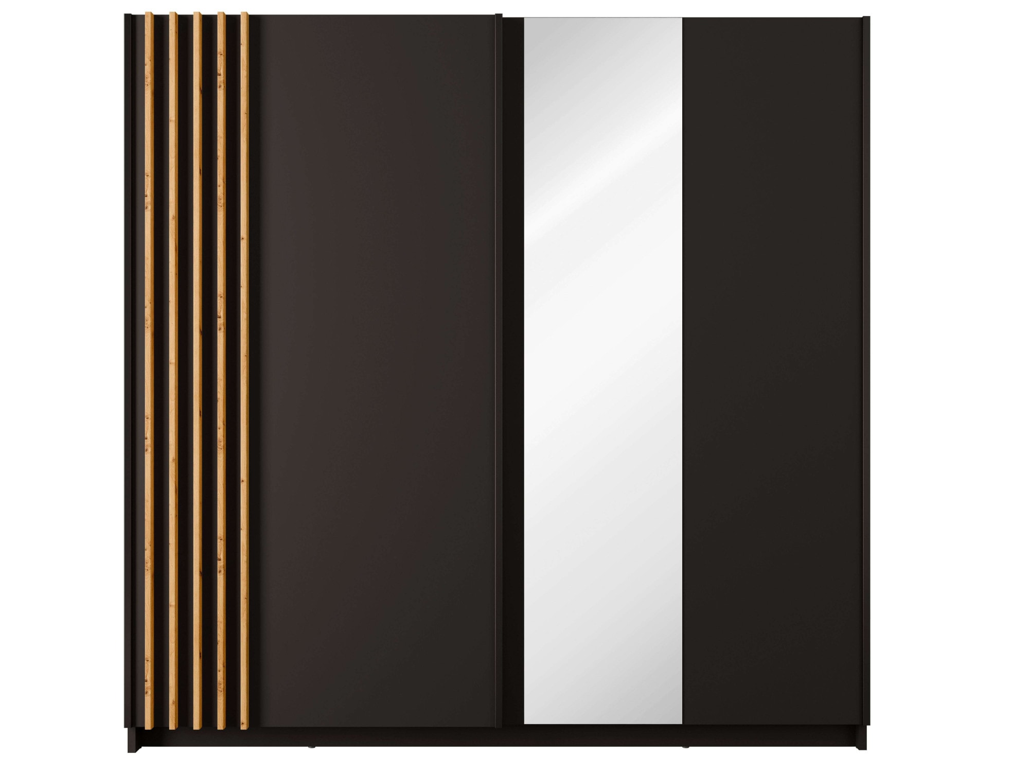INOSIGN Kleiderschrank »Kleiderschrank Charisy mit 4 Einlegeböden und Kleiderstange«, Garderobe mit 2 Schwebetüren und Lamellen, B/H/T 200/198,5/62 cm