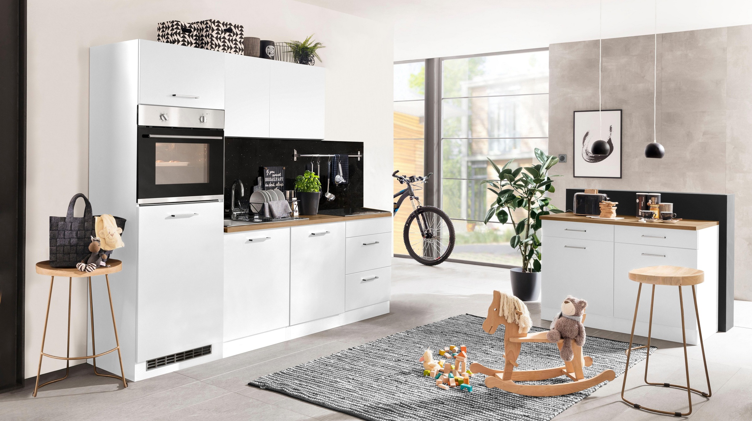 KOCHSTATION Küchenzeile »KS-Kehl«, ohne E-Geräte, Breite 240 cm, für Kühlschrank und Geschirrspüler