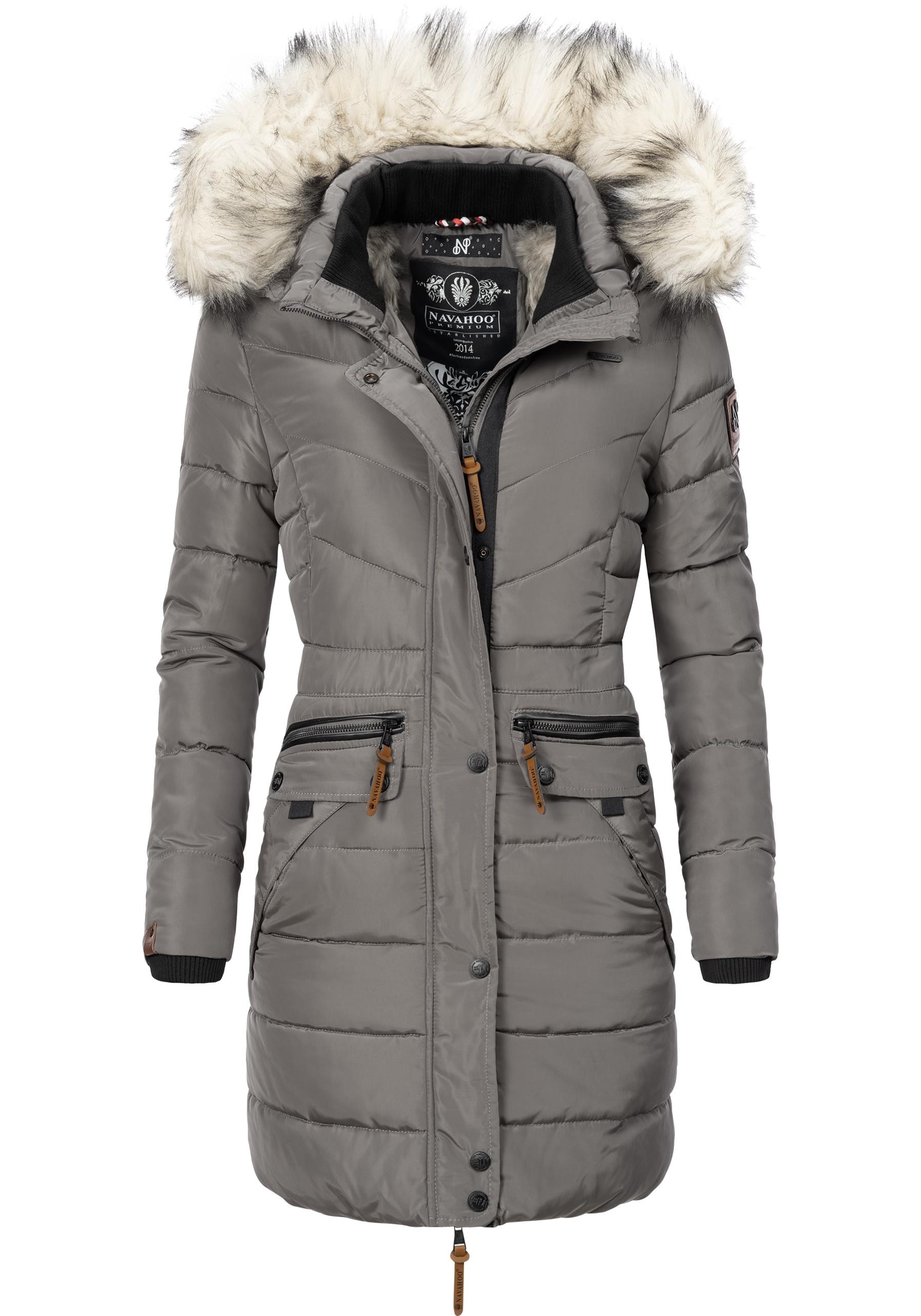 Navahoo Steppmantel »Paula«, stylischer Winter Parka m. edlem Fellimitat