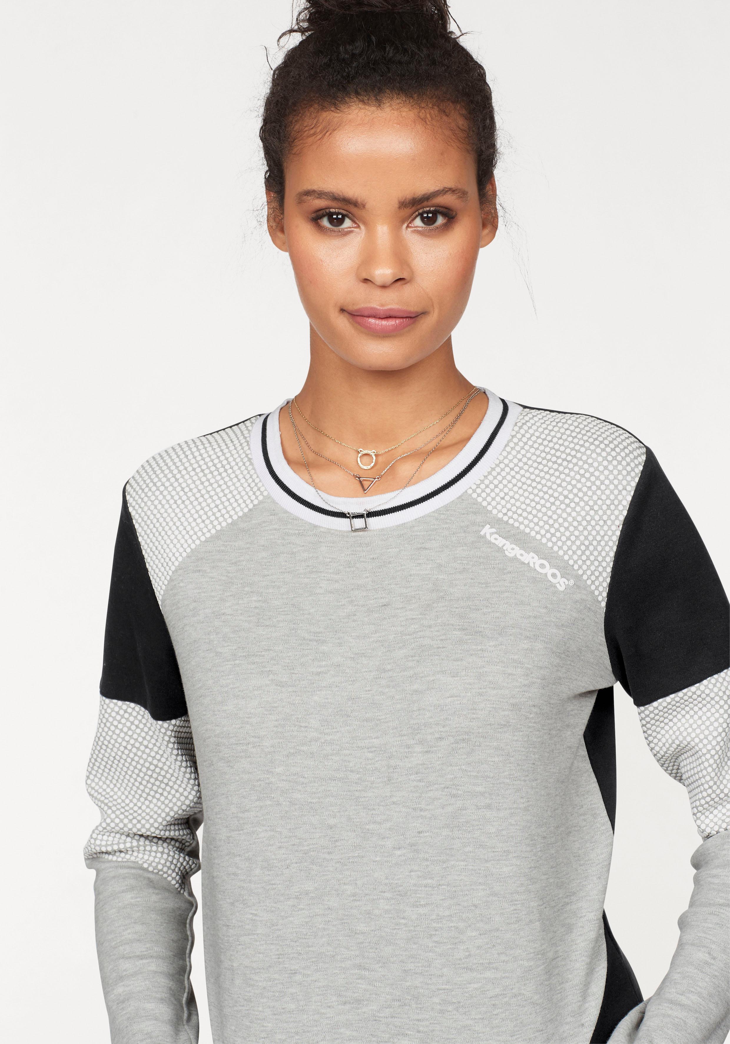 Thumbnail - KangaROOS Sweatshirt Langarm, figurbetonte Passform, Colourblocking, aus Baumwolle