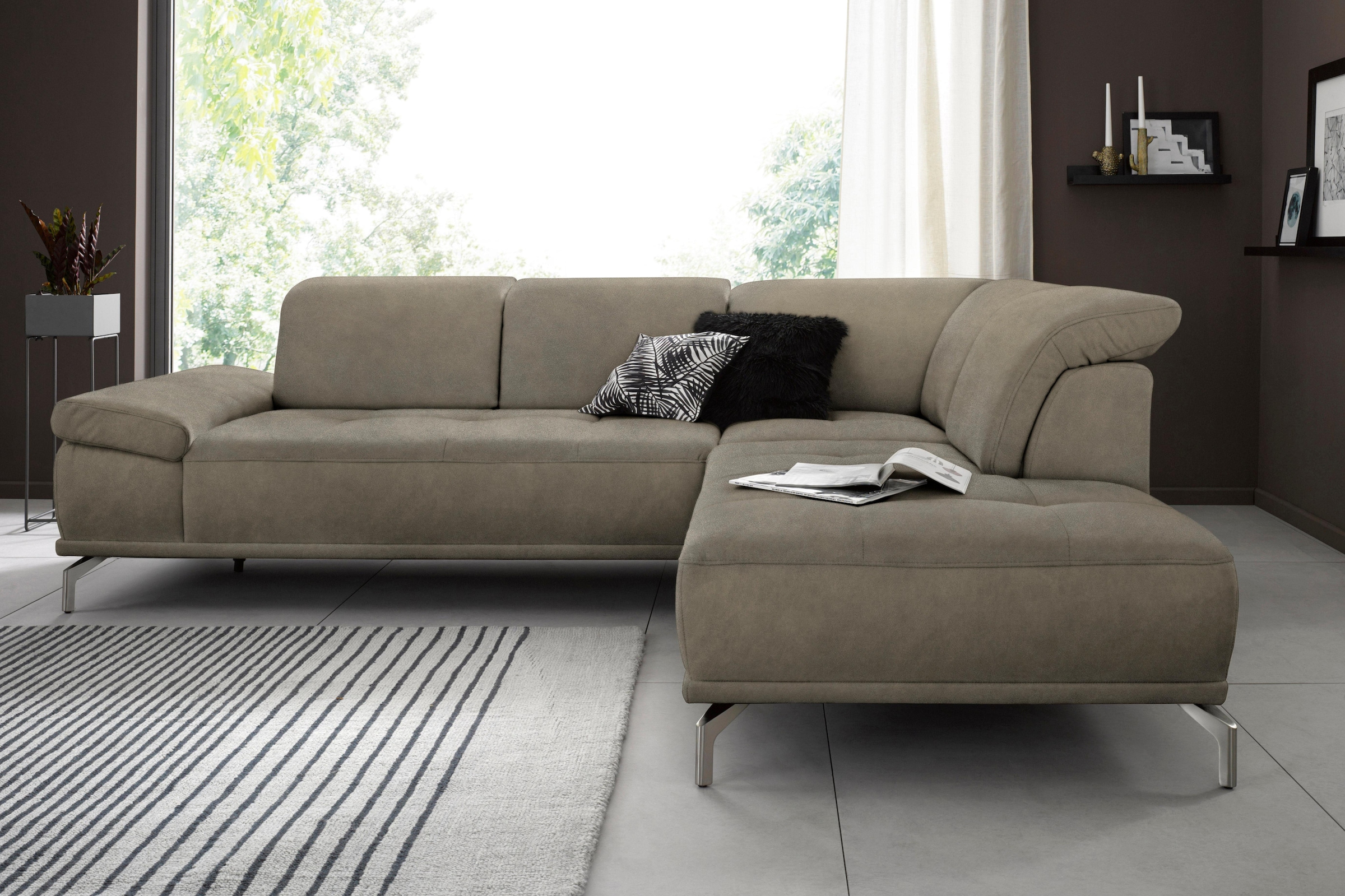 Places of Style Ecksofa "Caluna L-Form", mit Sitztiefen- und Kopfteilverste günstig online kaufen