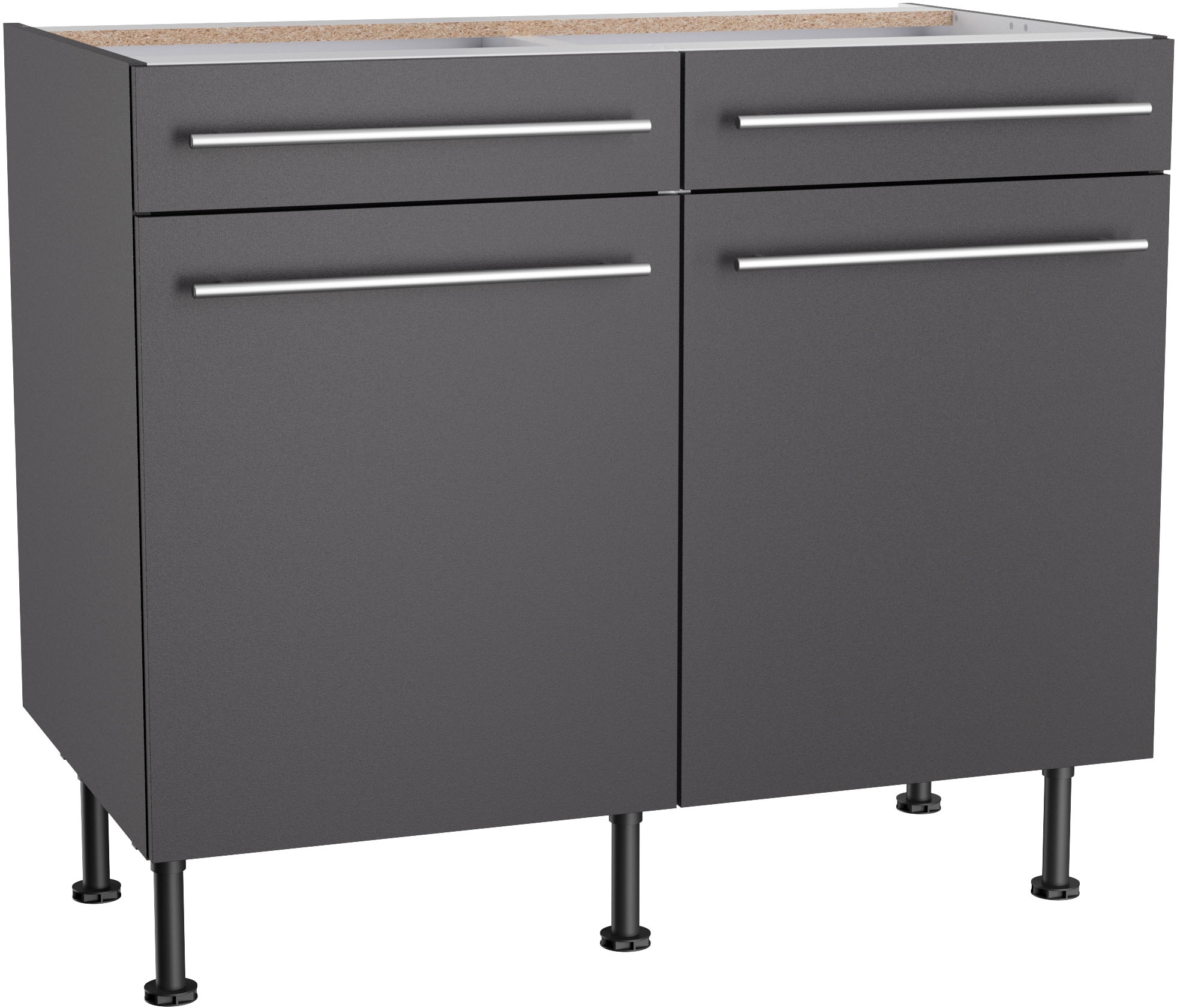 KOCHSTATION Unterschrank "KS-Bern2", Breite 100 cm, 2 Türen, 2 Schubkästen, günstig online kaufen